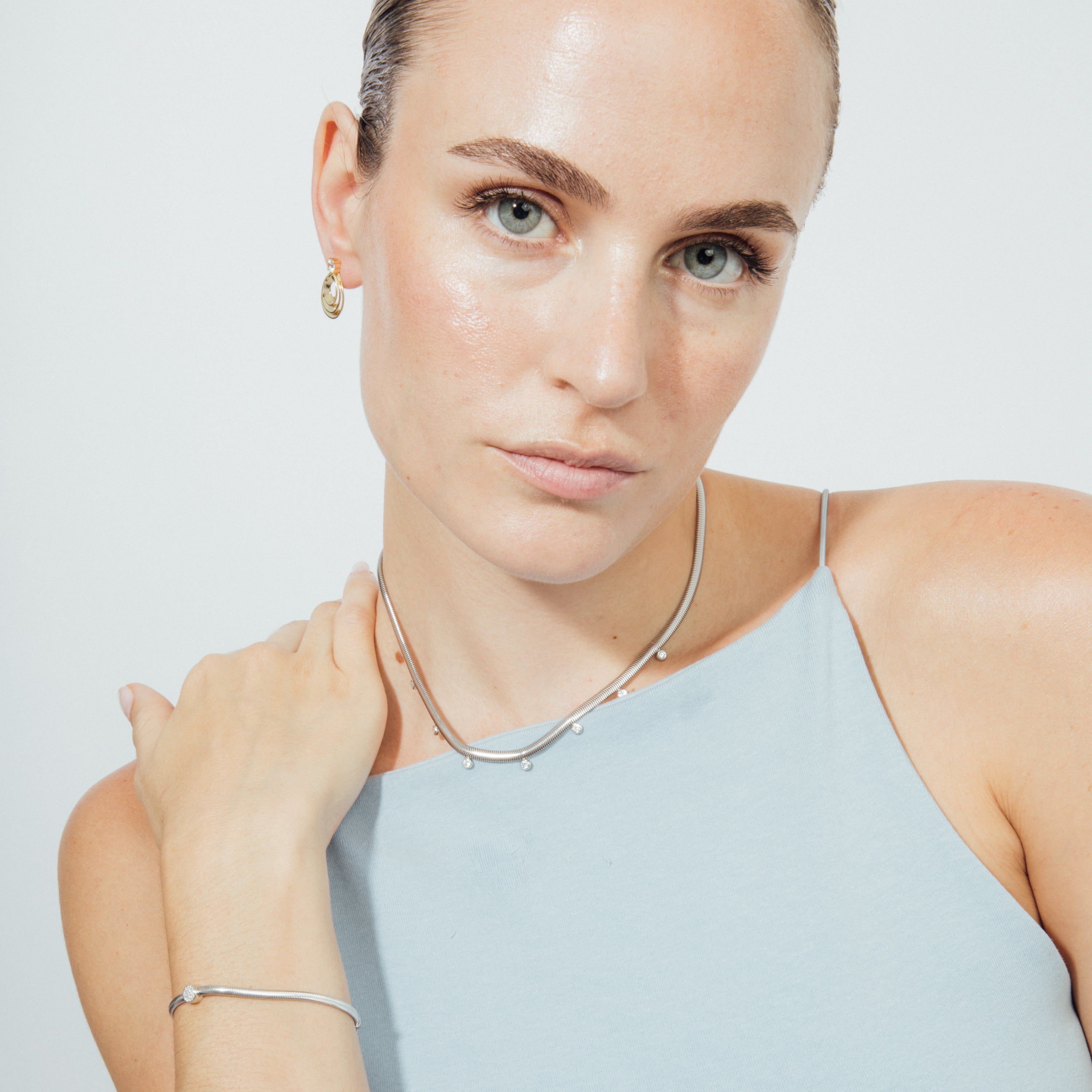 Collar de Plata de Ley 925 y Circonita Brillante acabado en rodio - Ranius