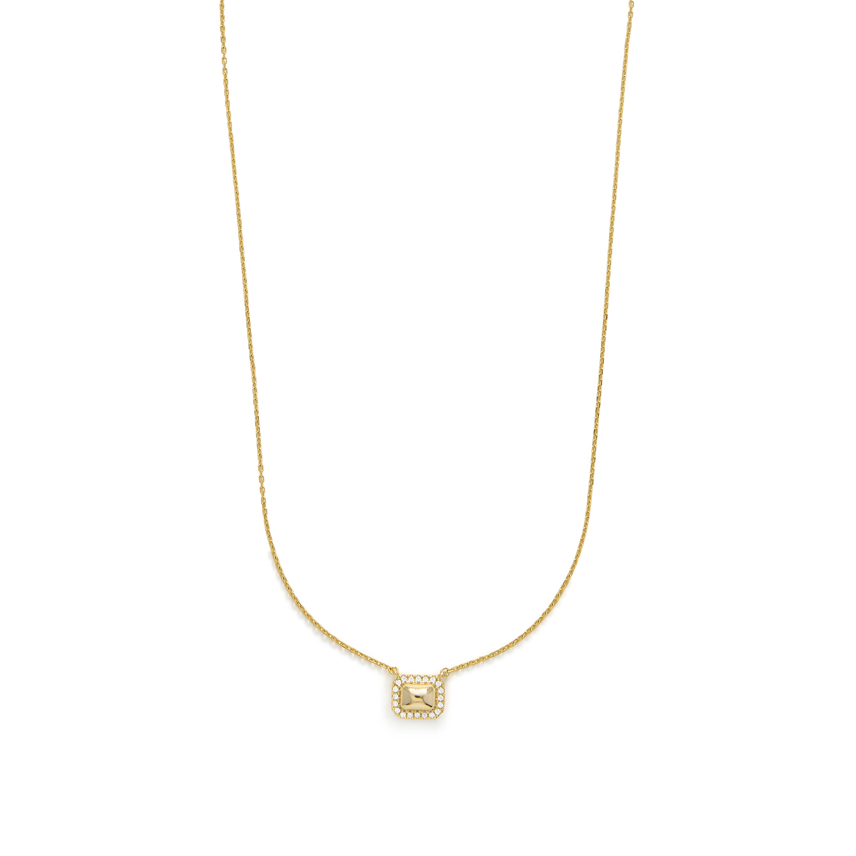 Collar de Plata de Ley 925 y Circonita Brillante acabado en oro amarillo 18k - Drexi