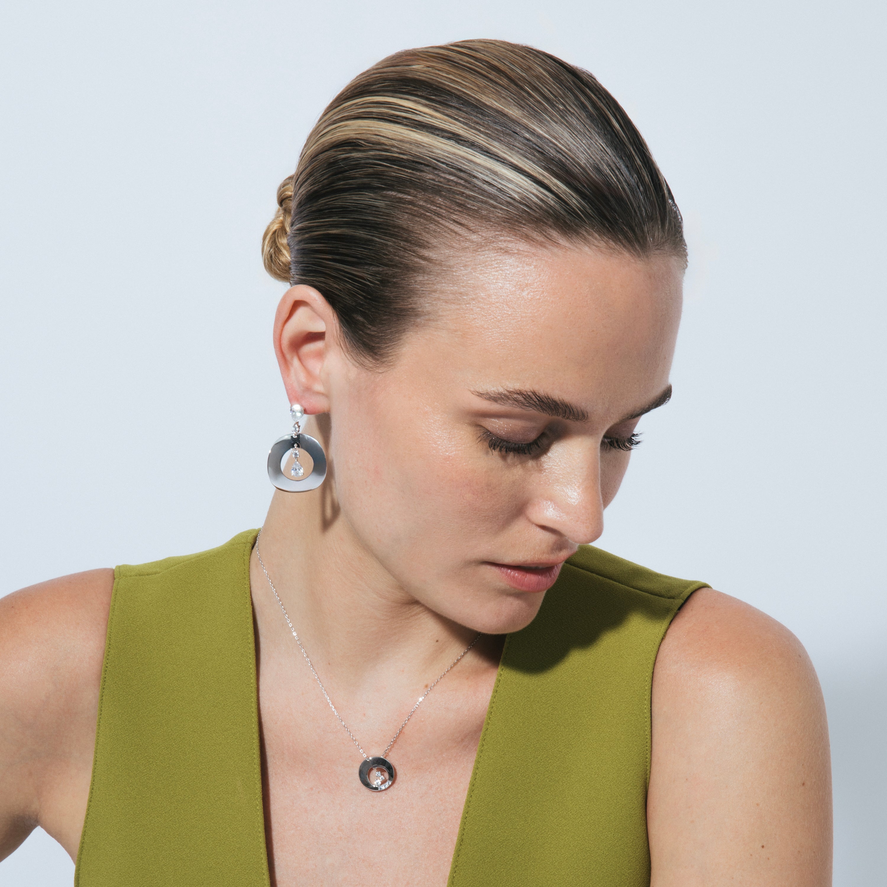 Collar de Plata de Ley 925 y Circonita Brillante acabado en rodio - Alal