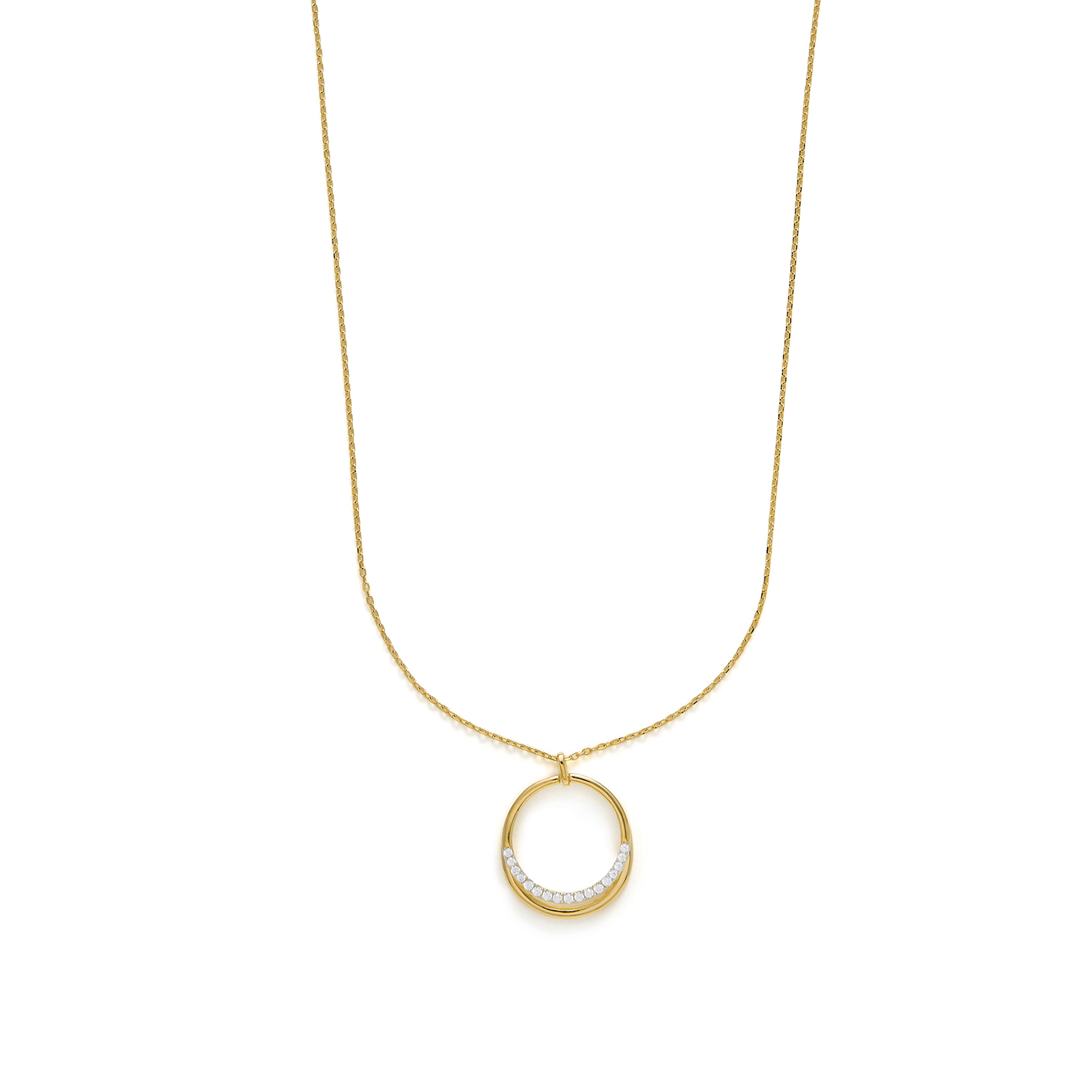 Collar de Plata de Ley 925 y Circonita Brillante acabado en oro amarillo 18k - Thisda