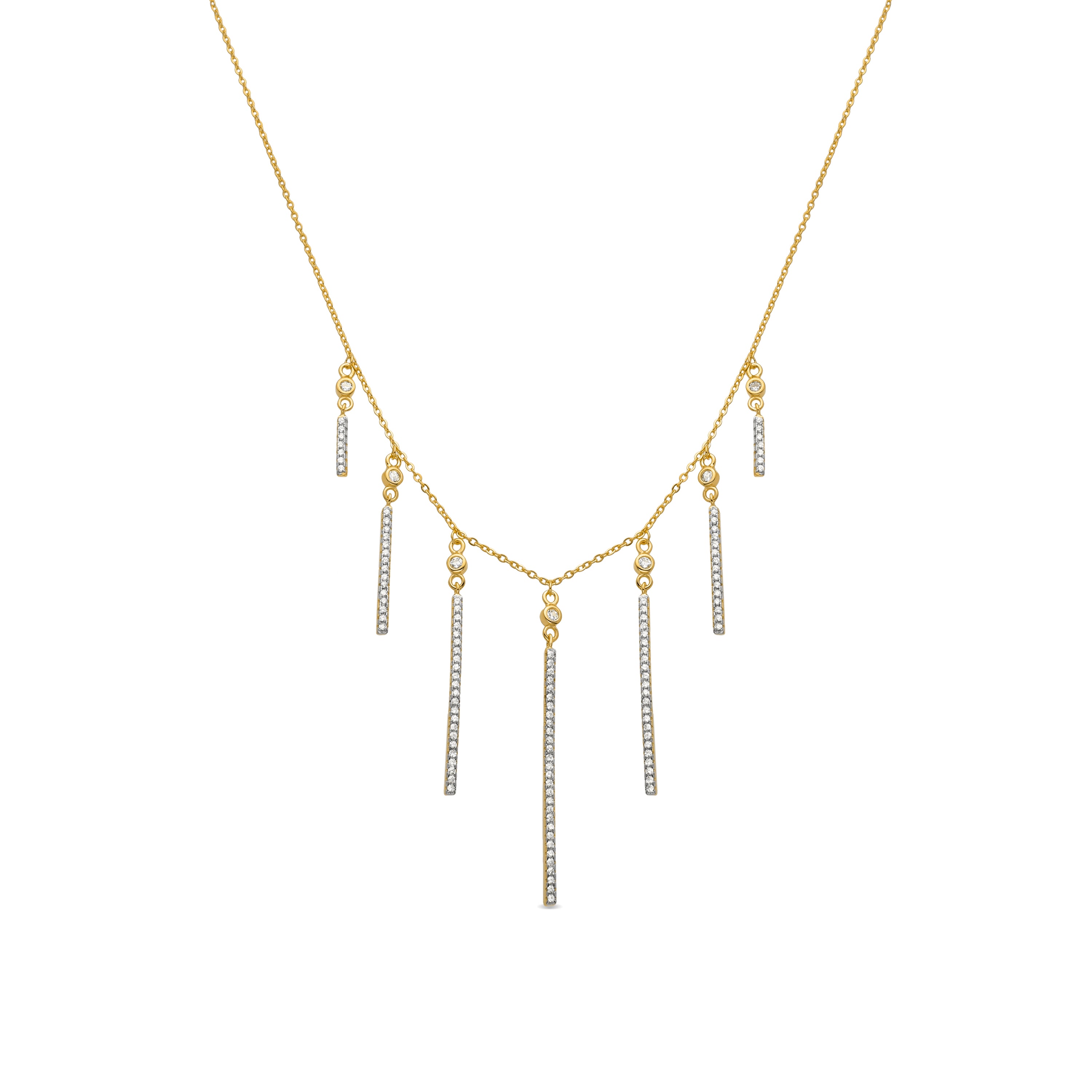 Collar De Plata De Ley 925 con Circonita Brillante acabado oro 18k - Luig