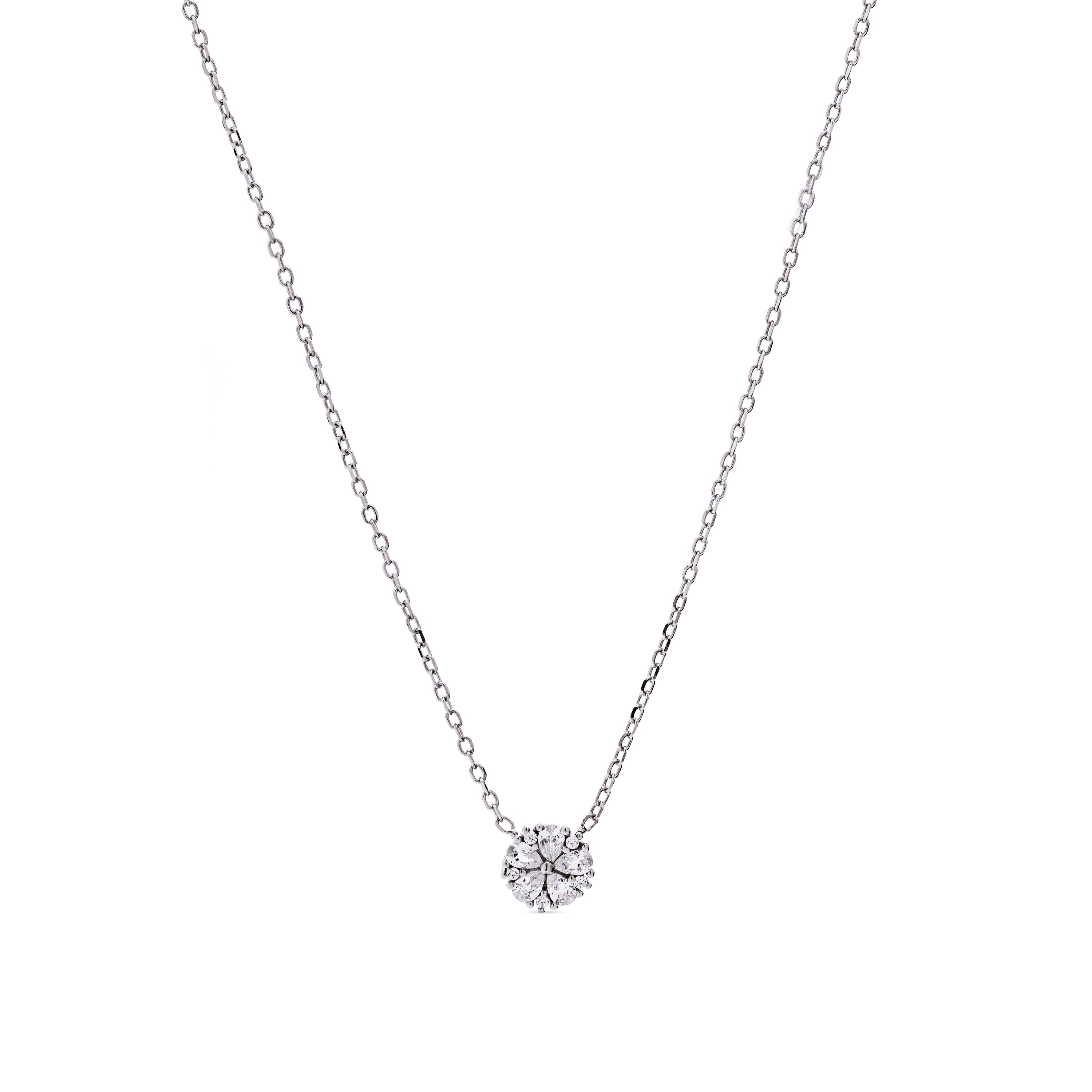 Collar de Plata de Ley 925 con Circonita Brillante acabado en rodio - Ashee