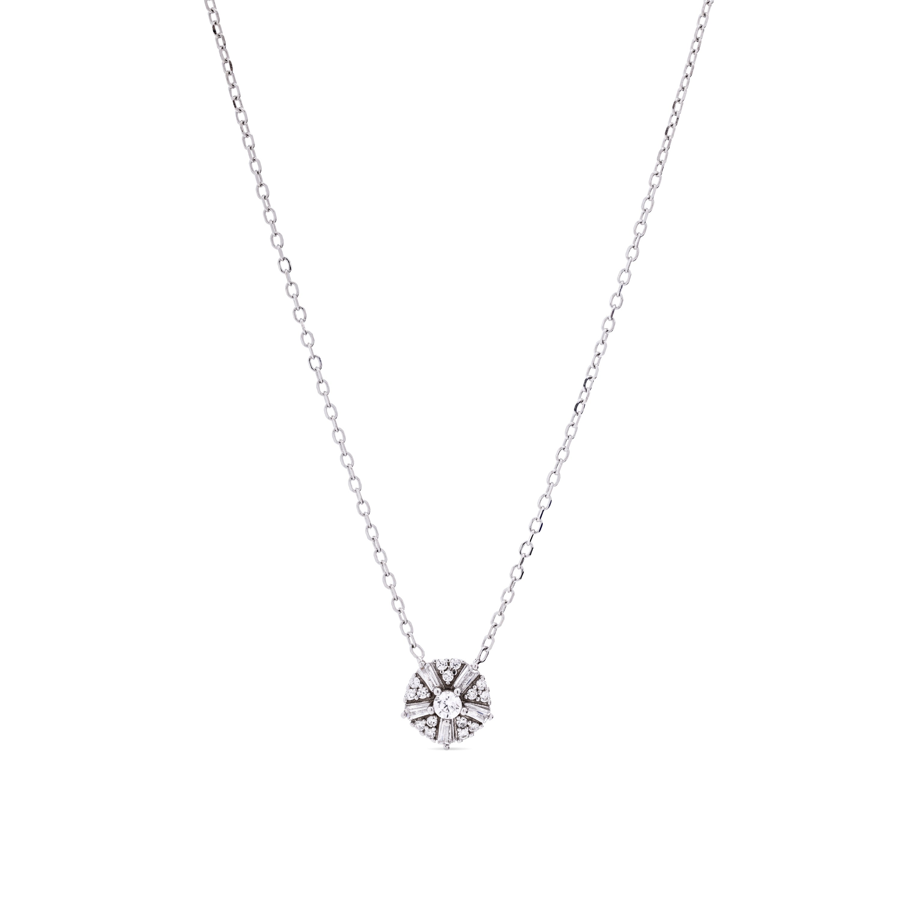 Collar de Plata de Ley 925 y Circonita Brillante acabado en rodio - Umya