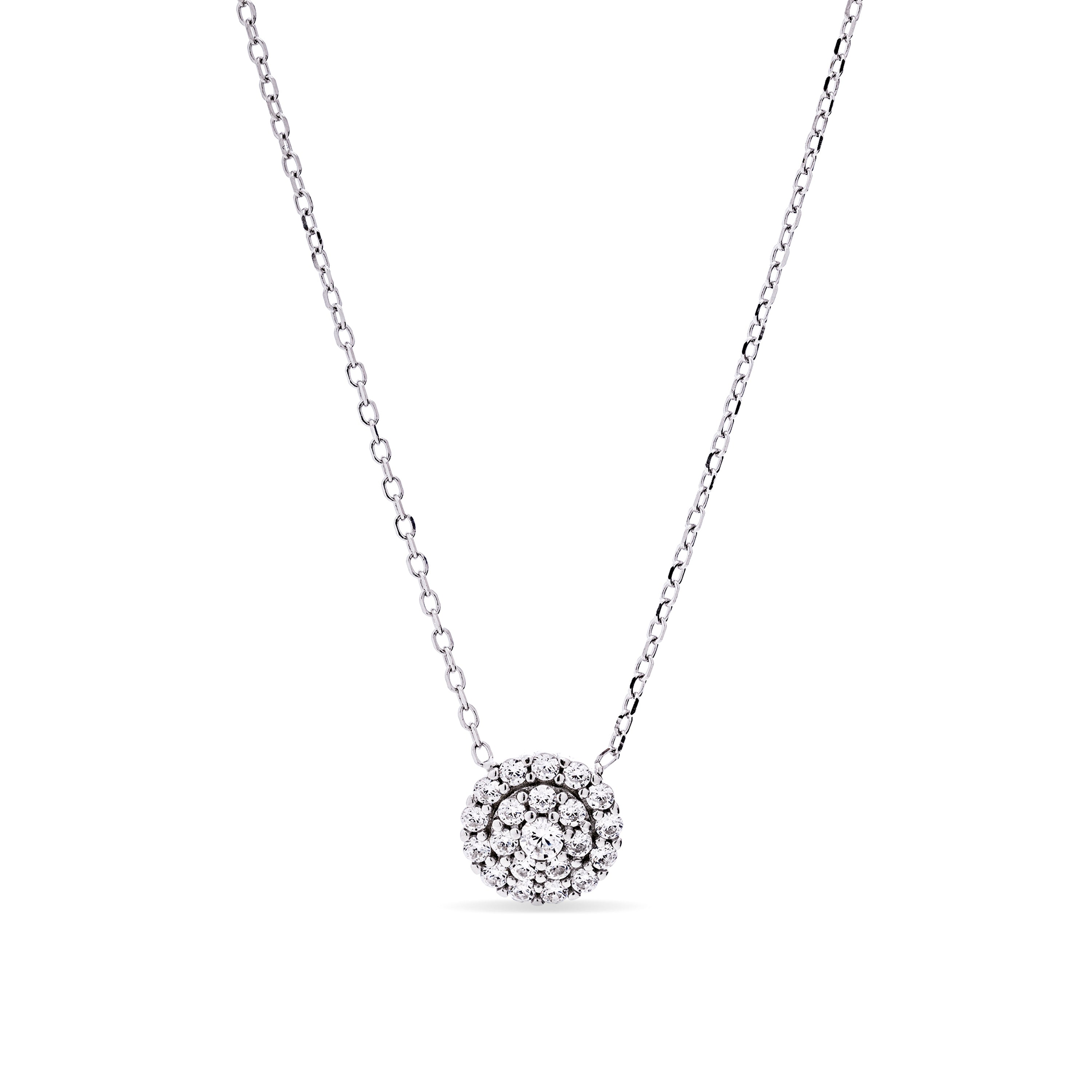 Collar de Plata de Ley 925 y Circonita Brillante acabado en rodio - Ziadri