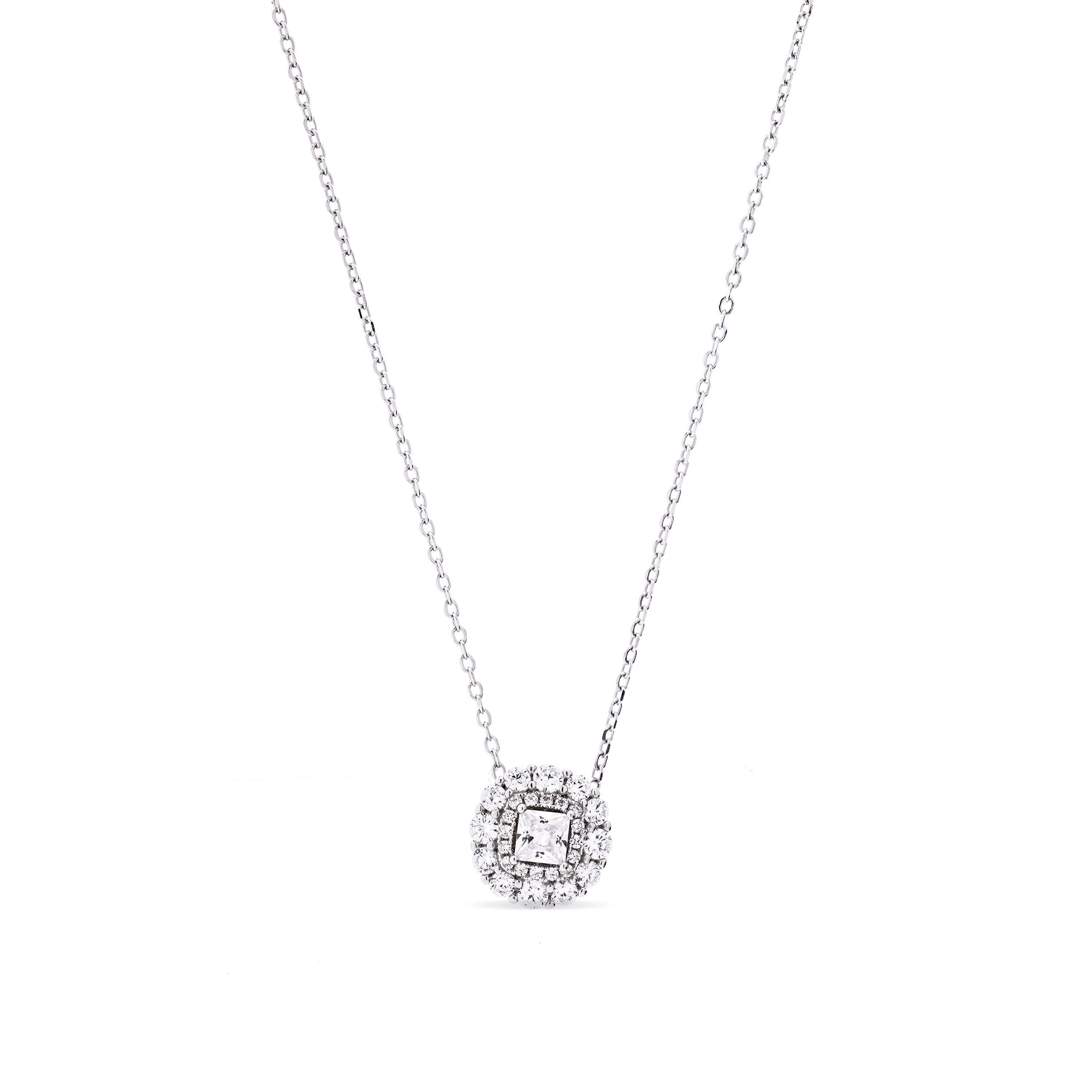 Collar de Plata de Ley 925 y Circonita Brillante acabado en rodio - Raxya