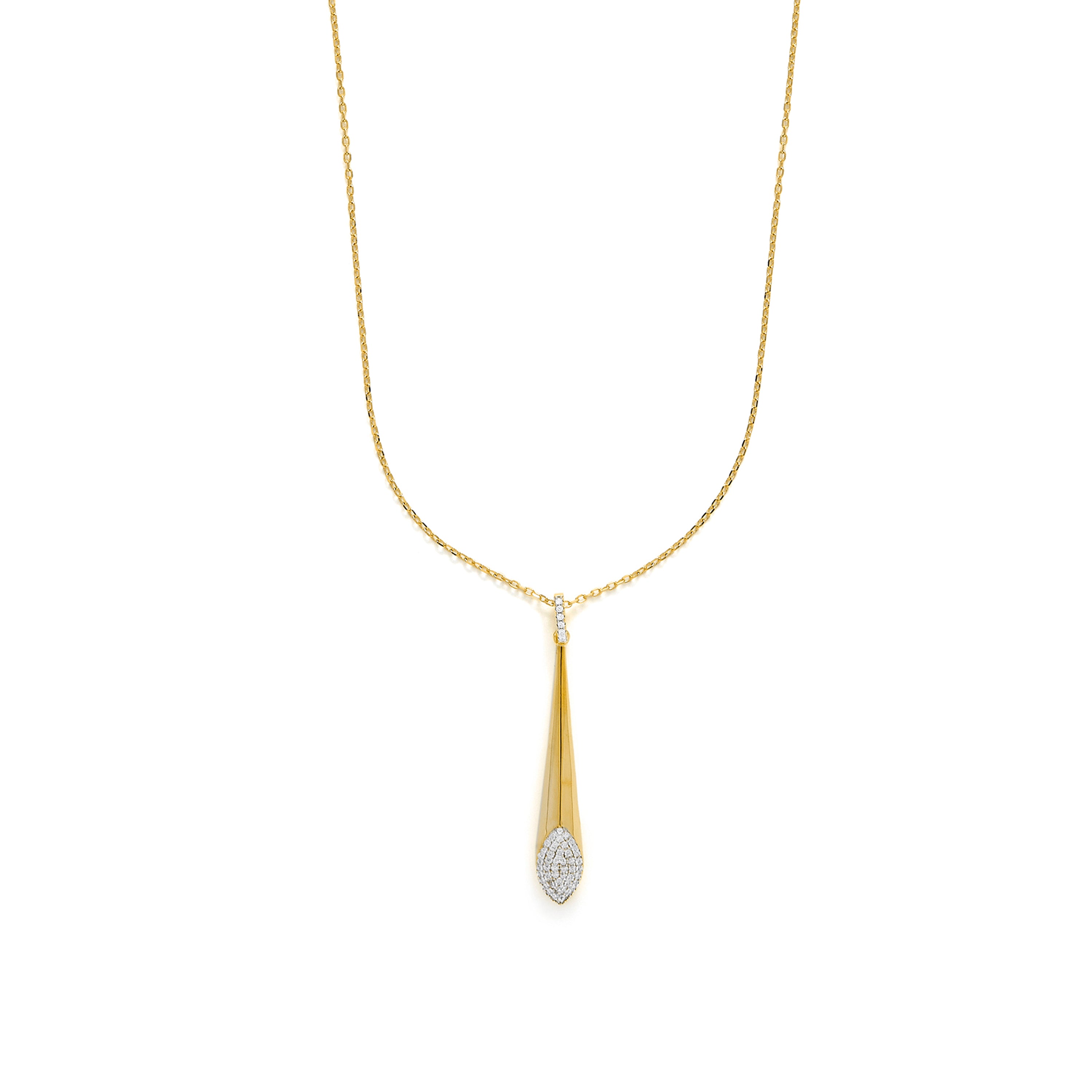 Collar de Plata de Ley 925 y Circonita Brillante acabado en oro amarillo 18k - Barka