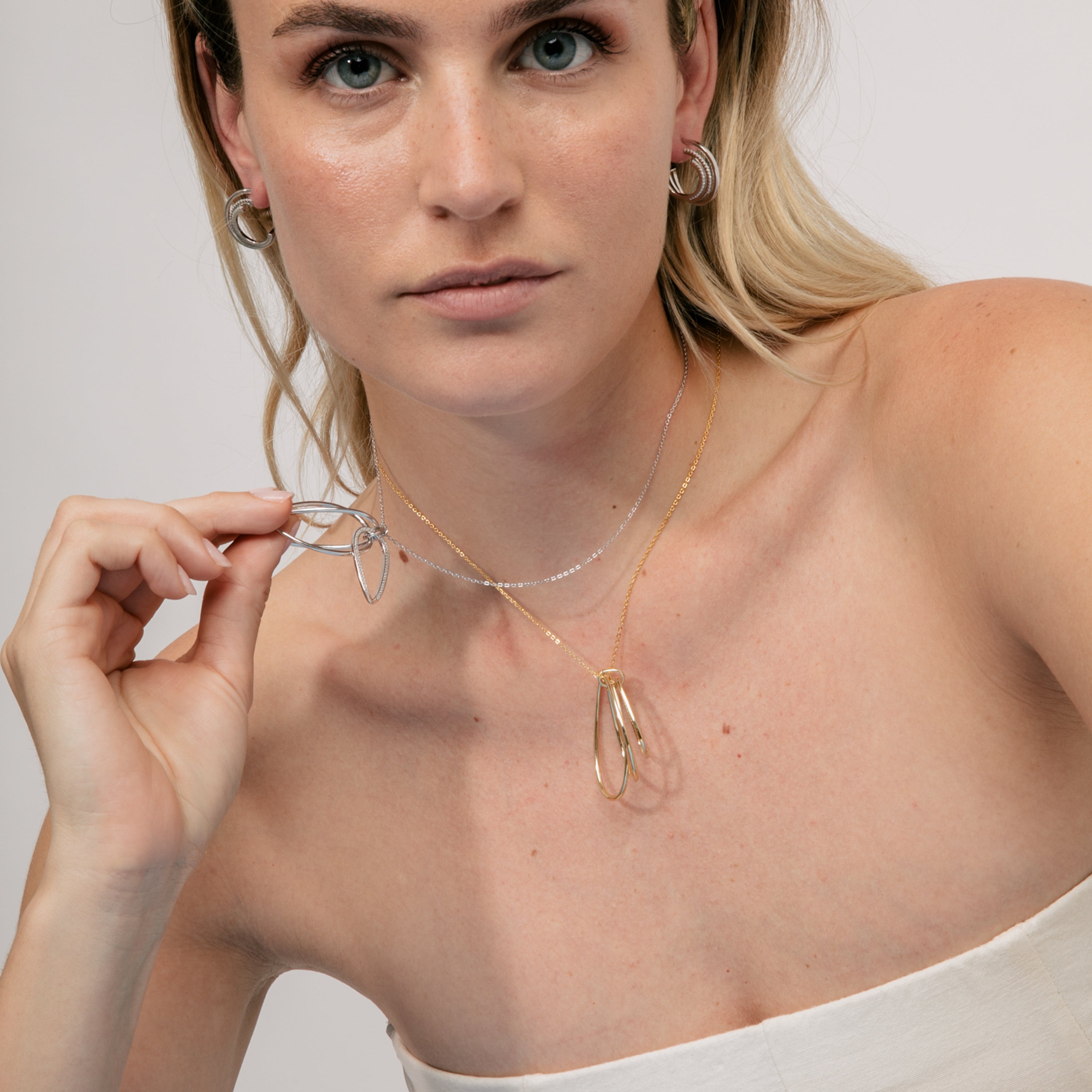 Collar de Plata de Ley 925 y Circonita Brillante acabado en rodio - Macaima