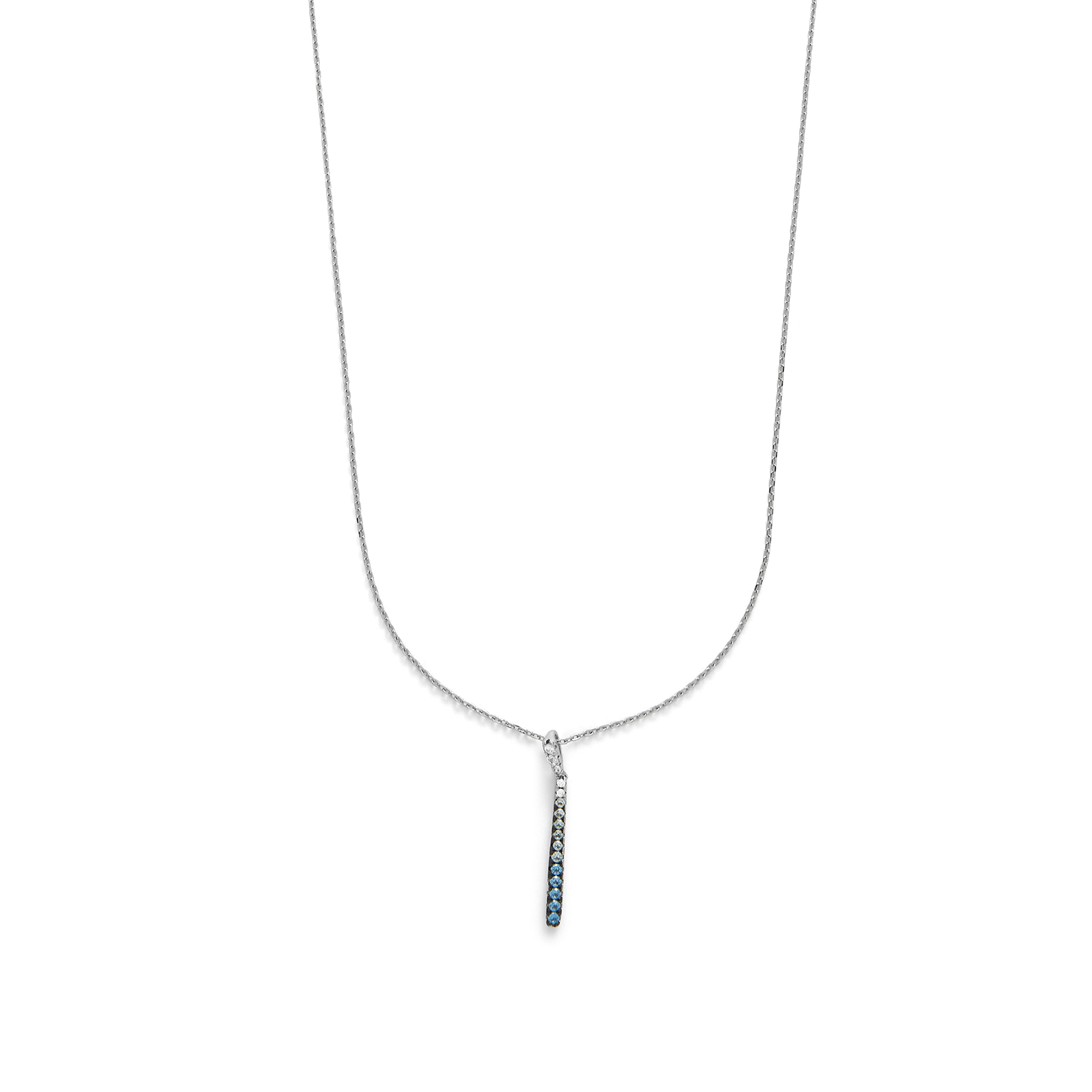 Collar de Plata de Ley 925 y Circonita Zafiro acabado en rodio - Finsha