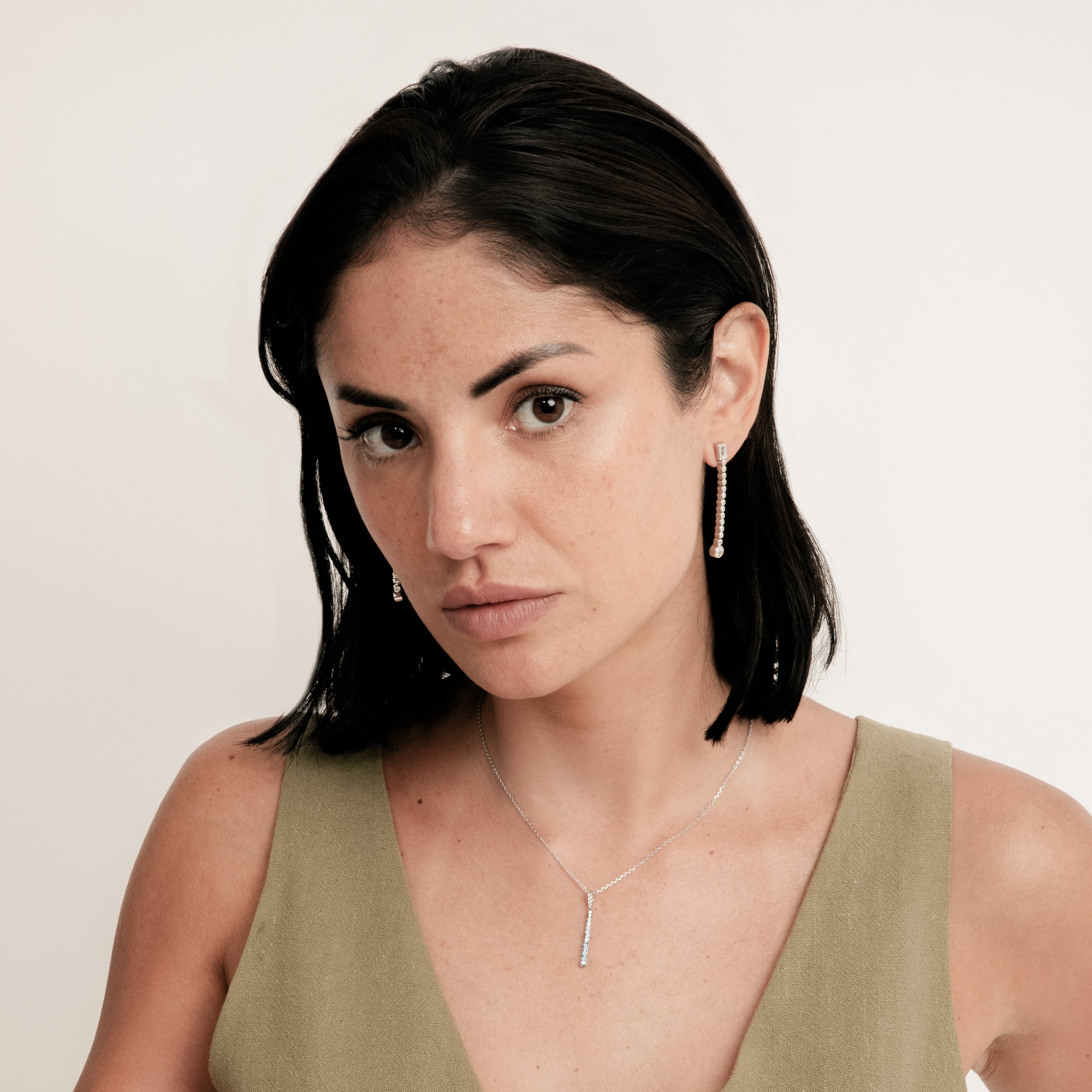 Collar de Plata de Ley 925 y Circonita Zafiro acabado en rodio - Finsha