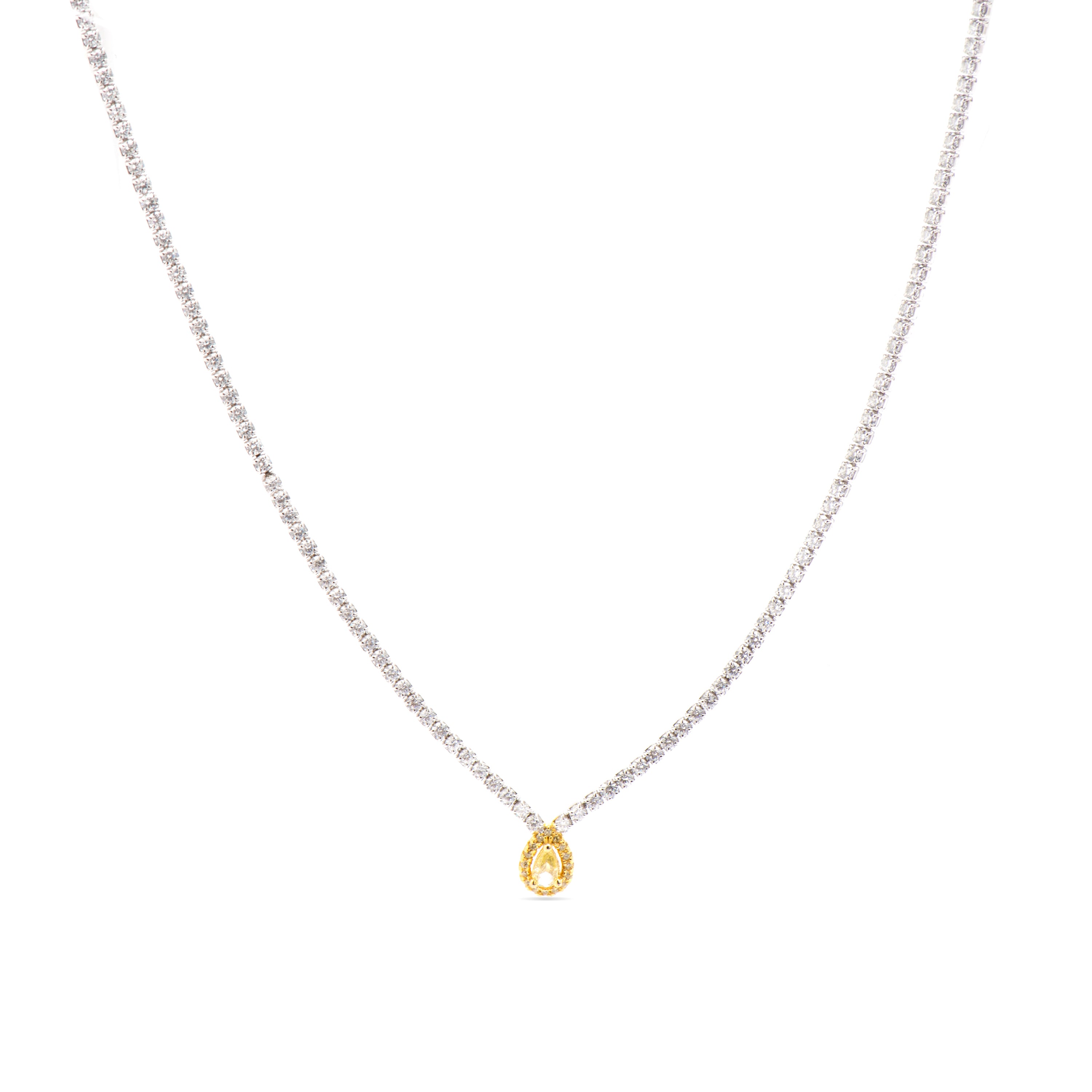 Collar de Plata de Ley 925 y Padparadscha acabado en rodio - Lied