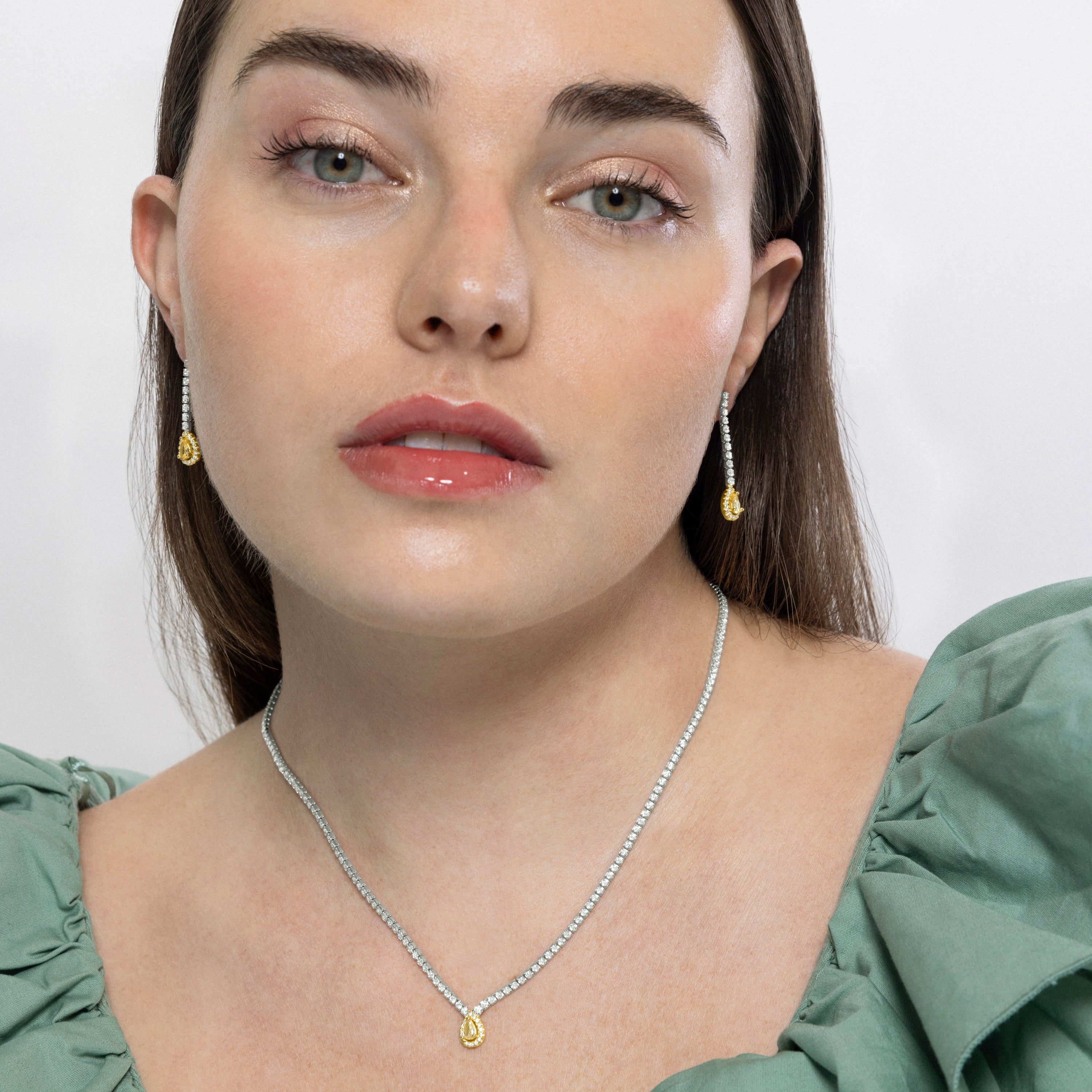 Collar de Plata de Ley 925 y Padparadscha acabado en rodio - Lied