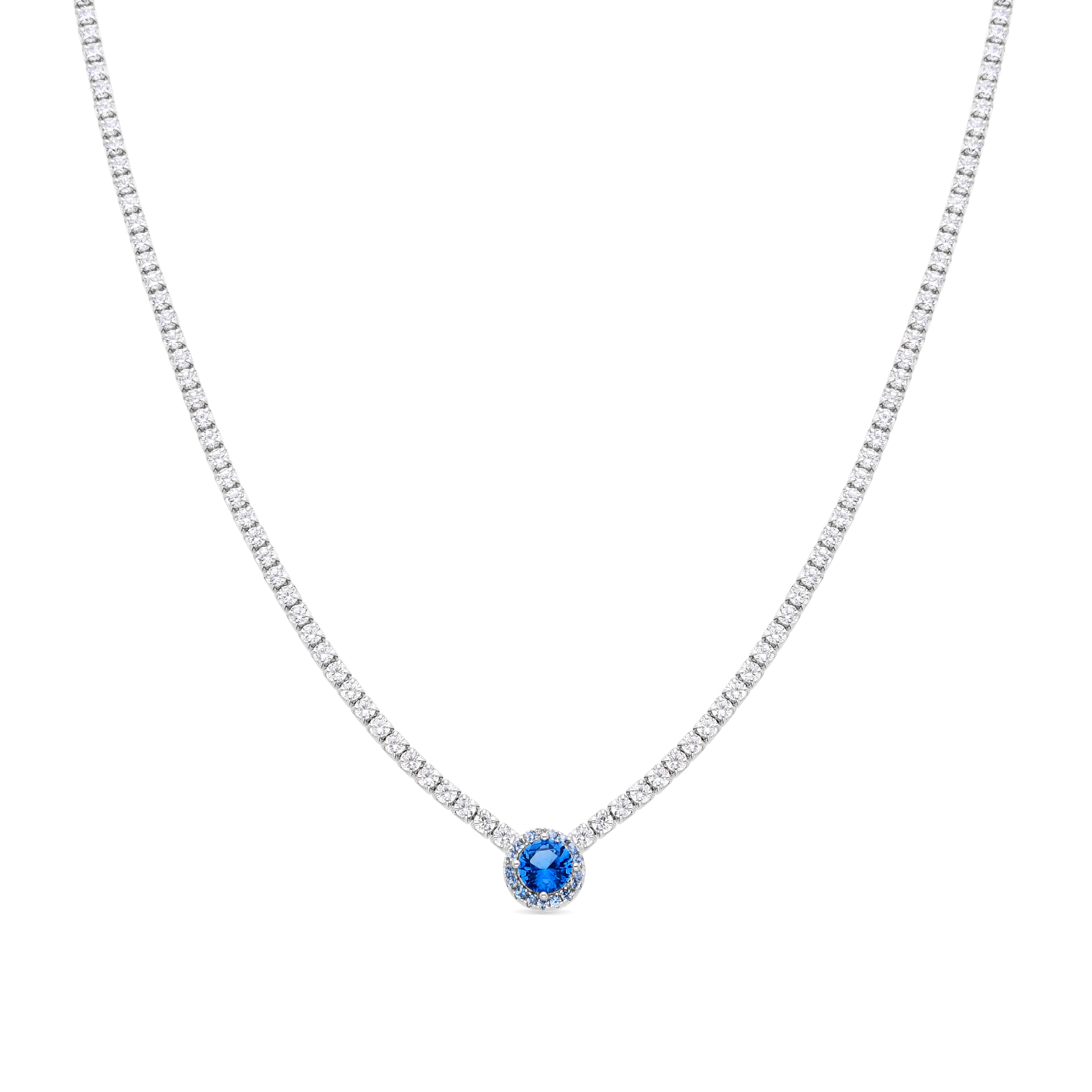 Collar de Plata de Ley 925 y Circonita Zafiro acabado en rodio - Lied