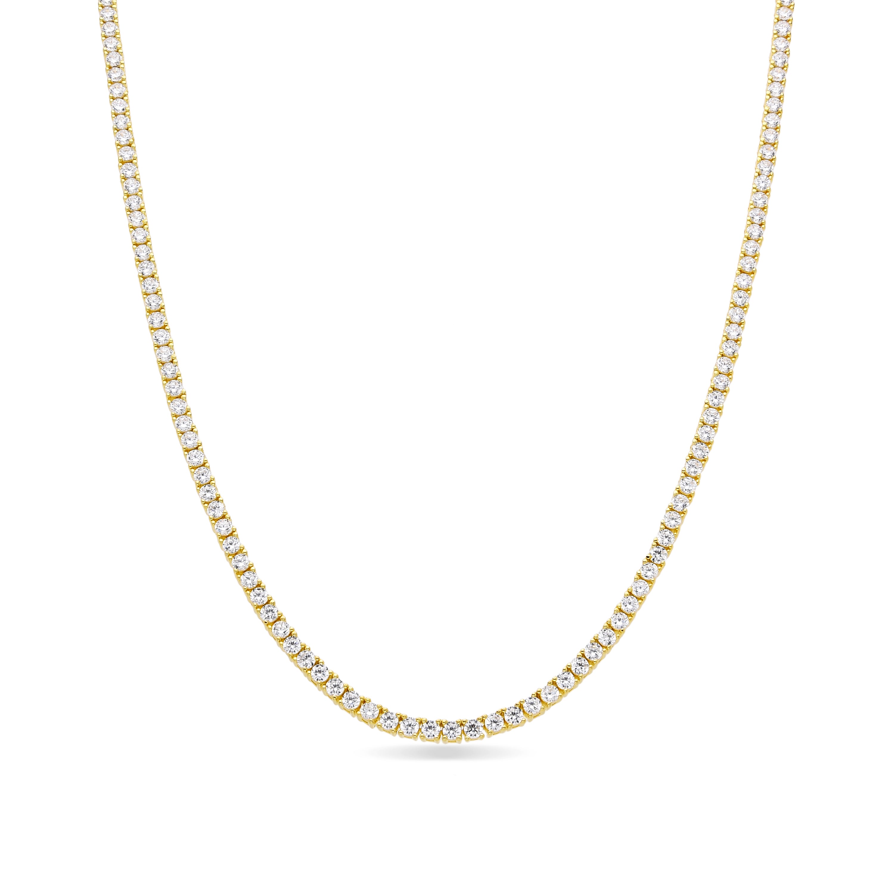 Collar de Plata de Ley 925 y Circonita Brillante acabado en oro amarillo de 18k - Tahu