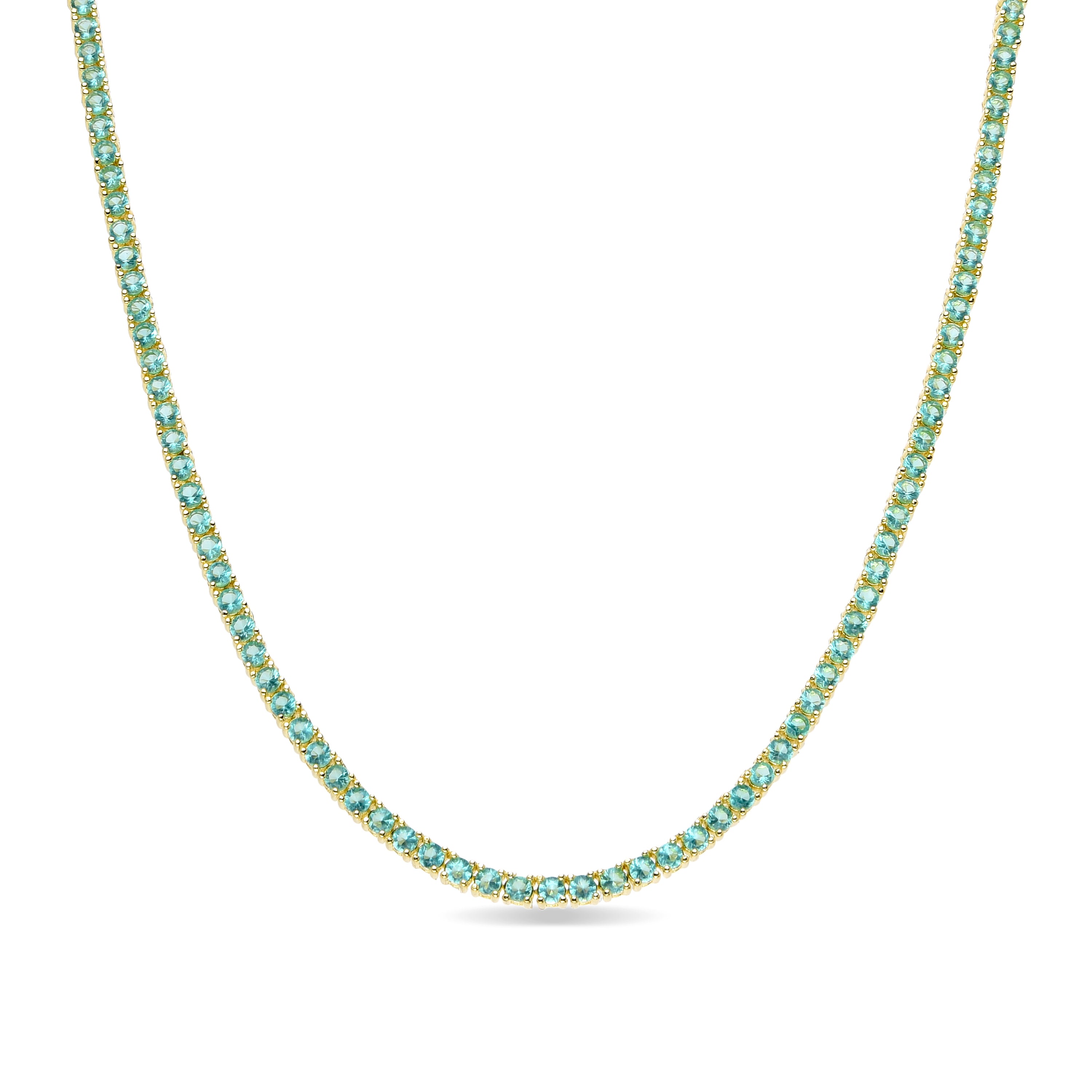 Collar de Plata de Ley 925 y Circonita Esmeralda acabado en oro amarillo de 18k - Tahu