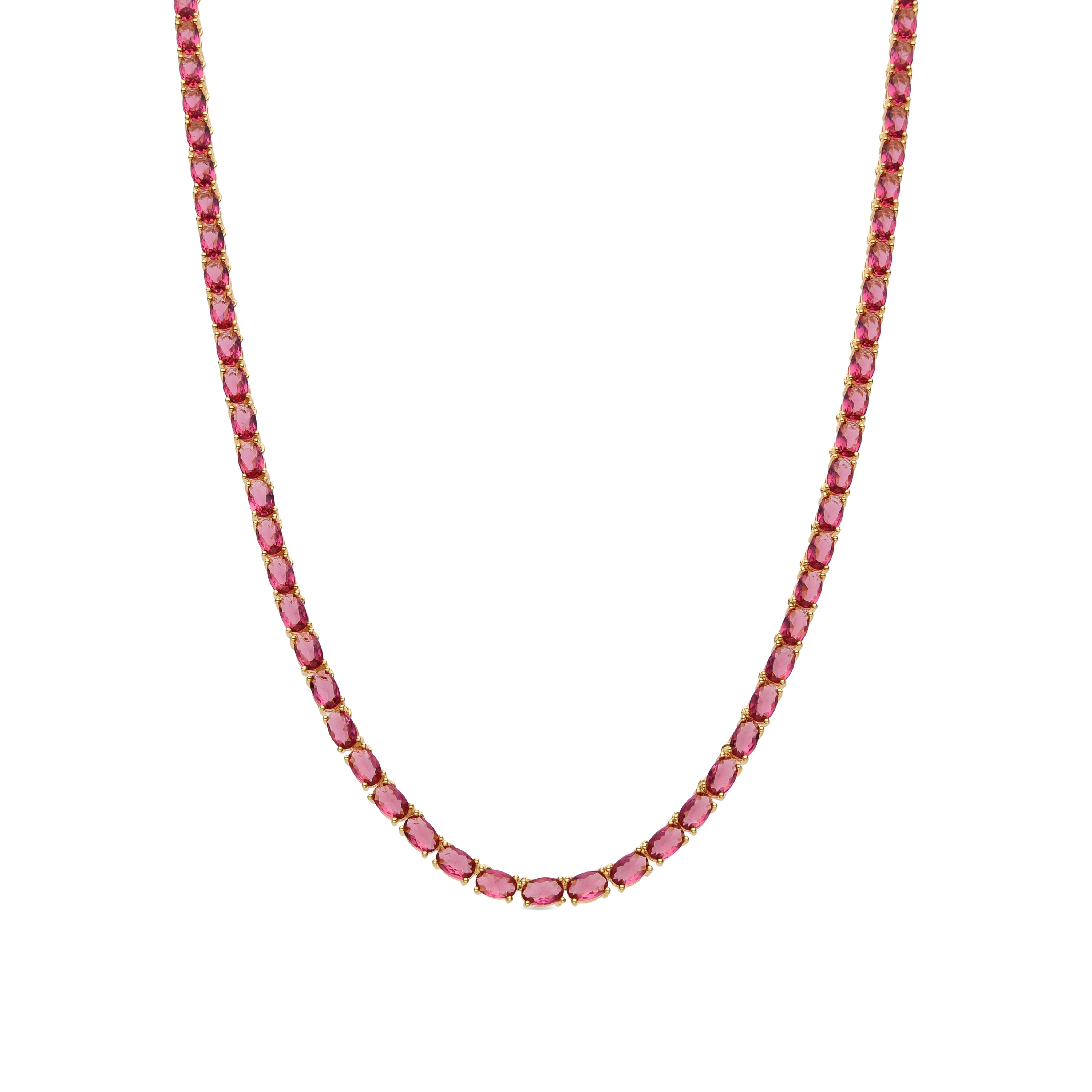 Collar de Plata de Ley 925 y Cuarzo Hidrotermal Frambuesa acabado en rodio - Synaroz