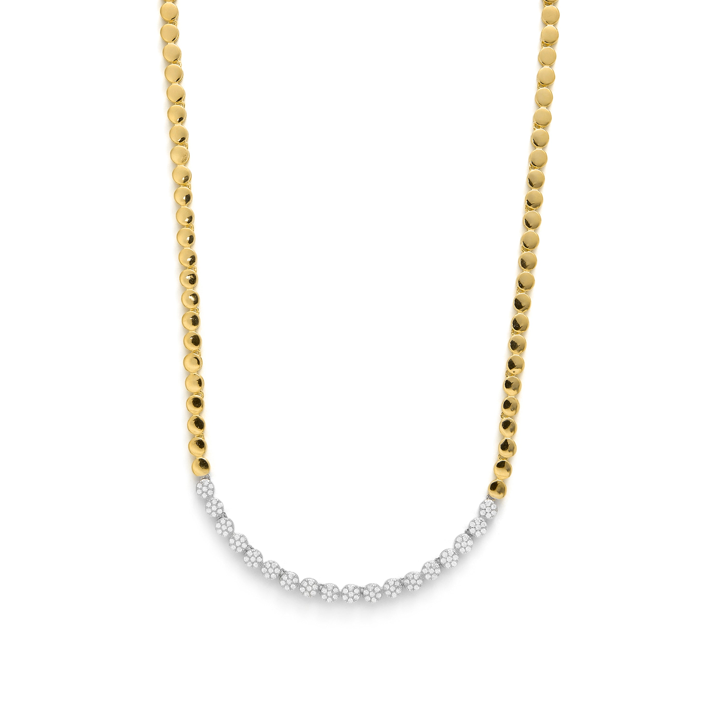 Collar de Plata de Ley 925 y Circonita Brillante acabado en oro amarillo 18k - Mailu