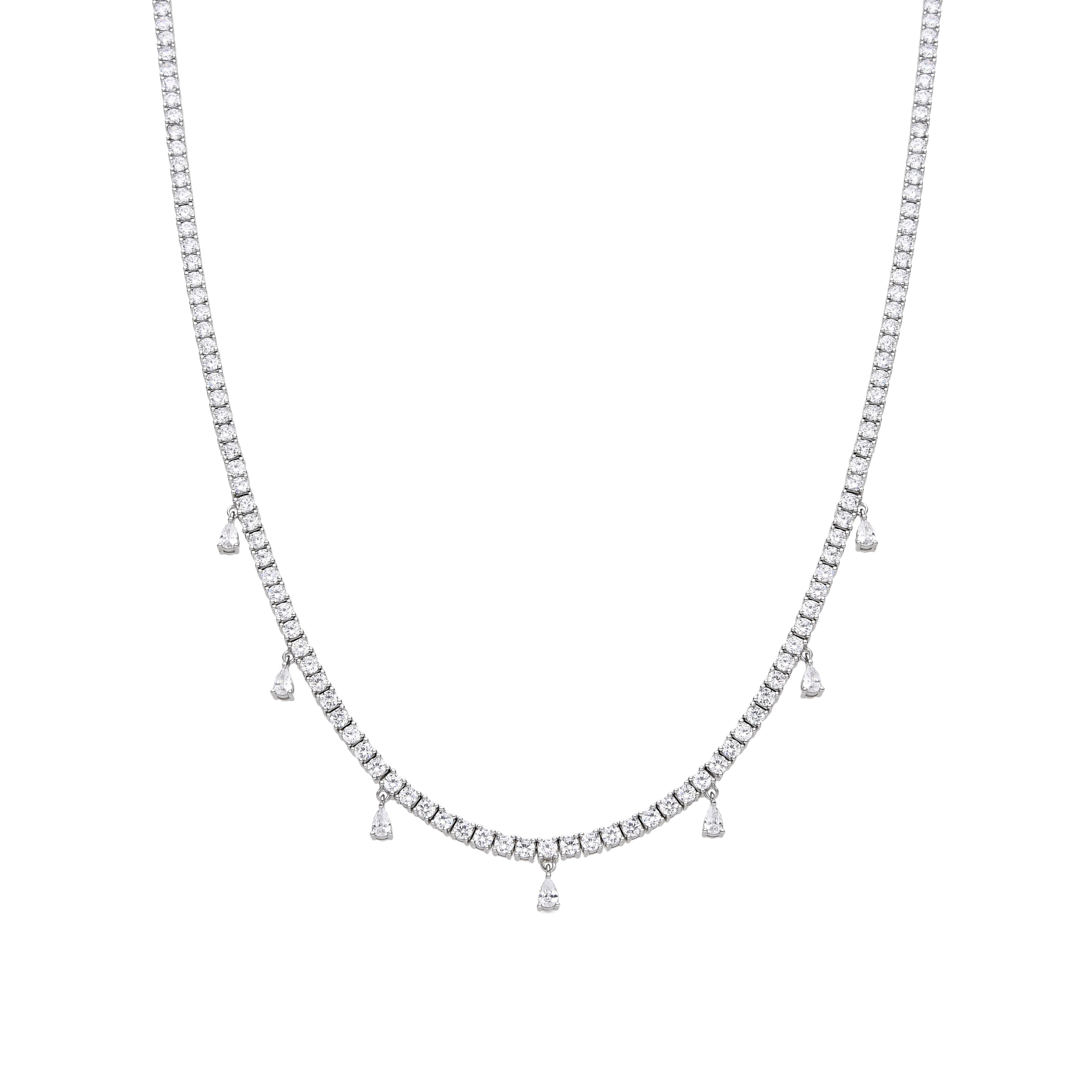 Collar de Plata de Ley 925 y Circonita Brillante acabado en rodio - Iseni