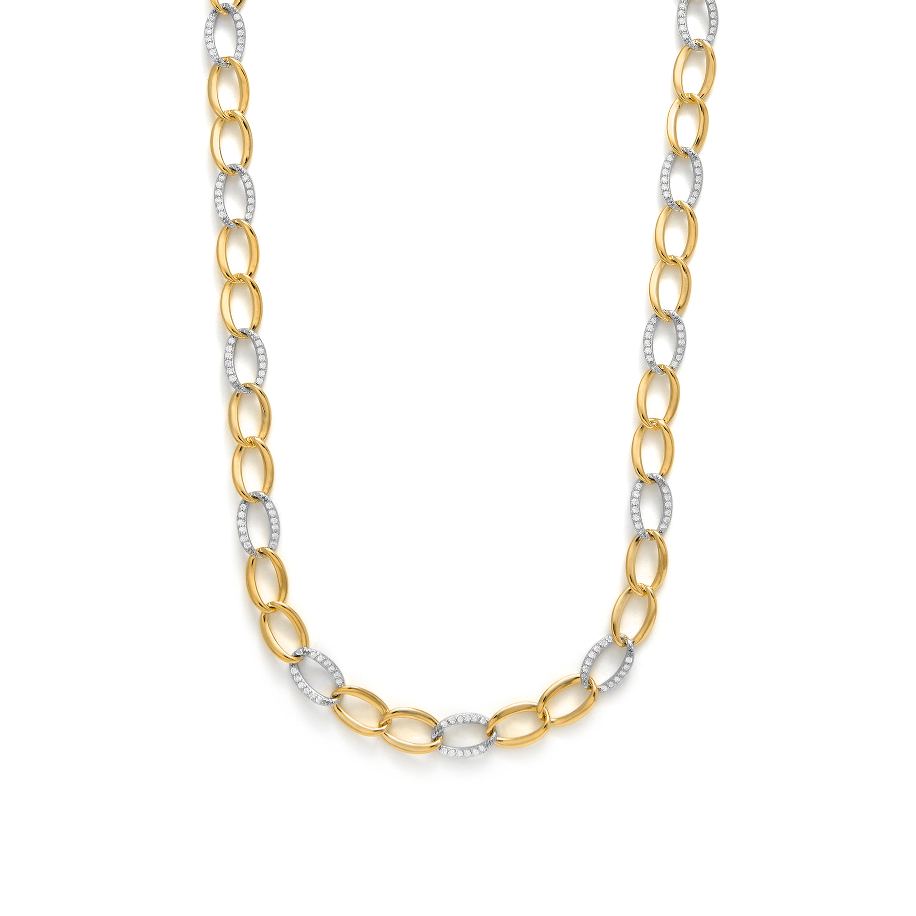 Collar de Plata de Ley 925 y Circonita Brillante acabado en oro amarillo 18k - Dorky