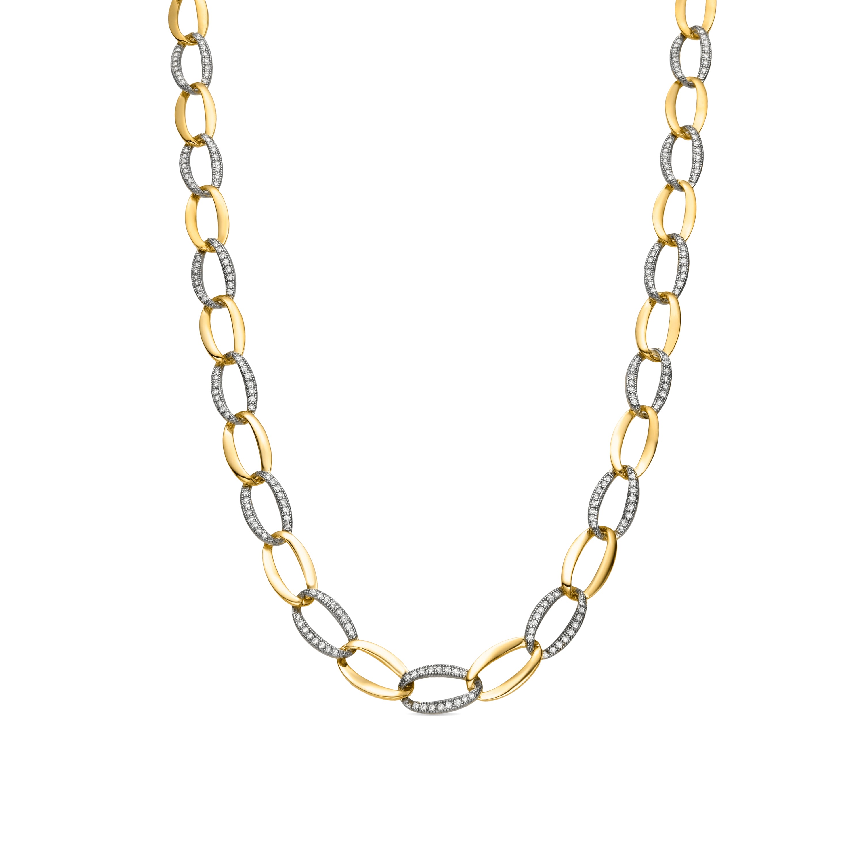 Collar de Plata de Ley 925 y Circonita Brillante acabado oro amarillo de 18k - Aborg