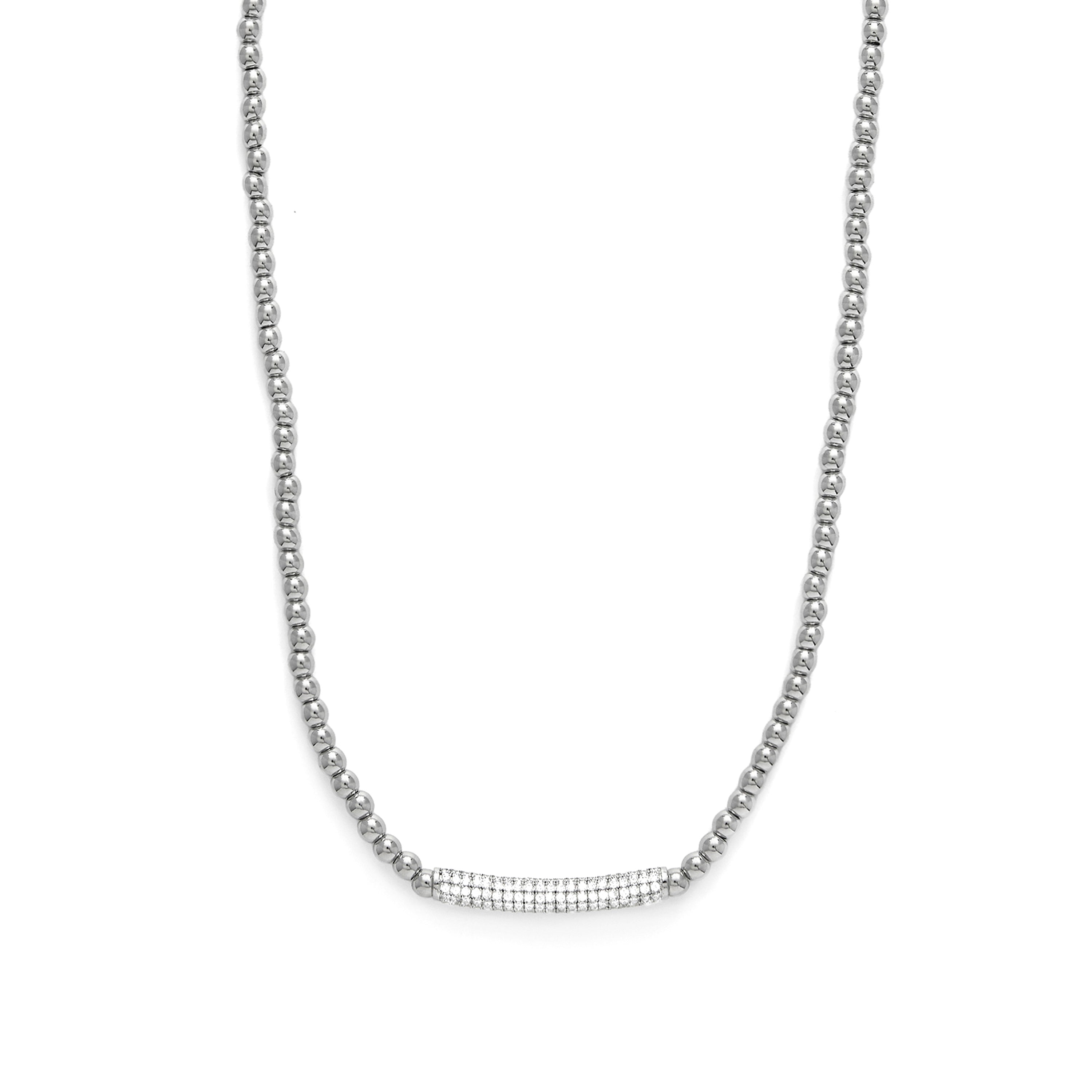 Collar de Plata de Ley 925 y Circonita Brillante acabado en rodio - Basfri