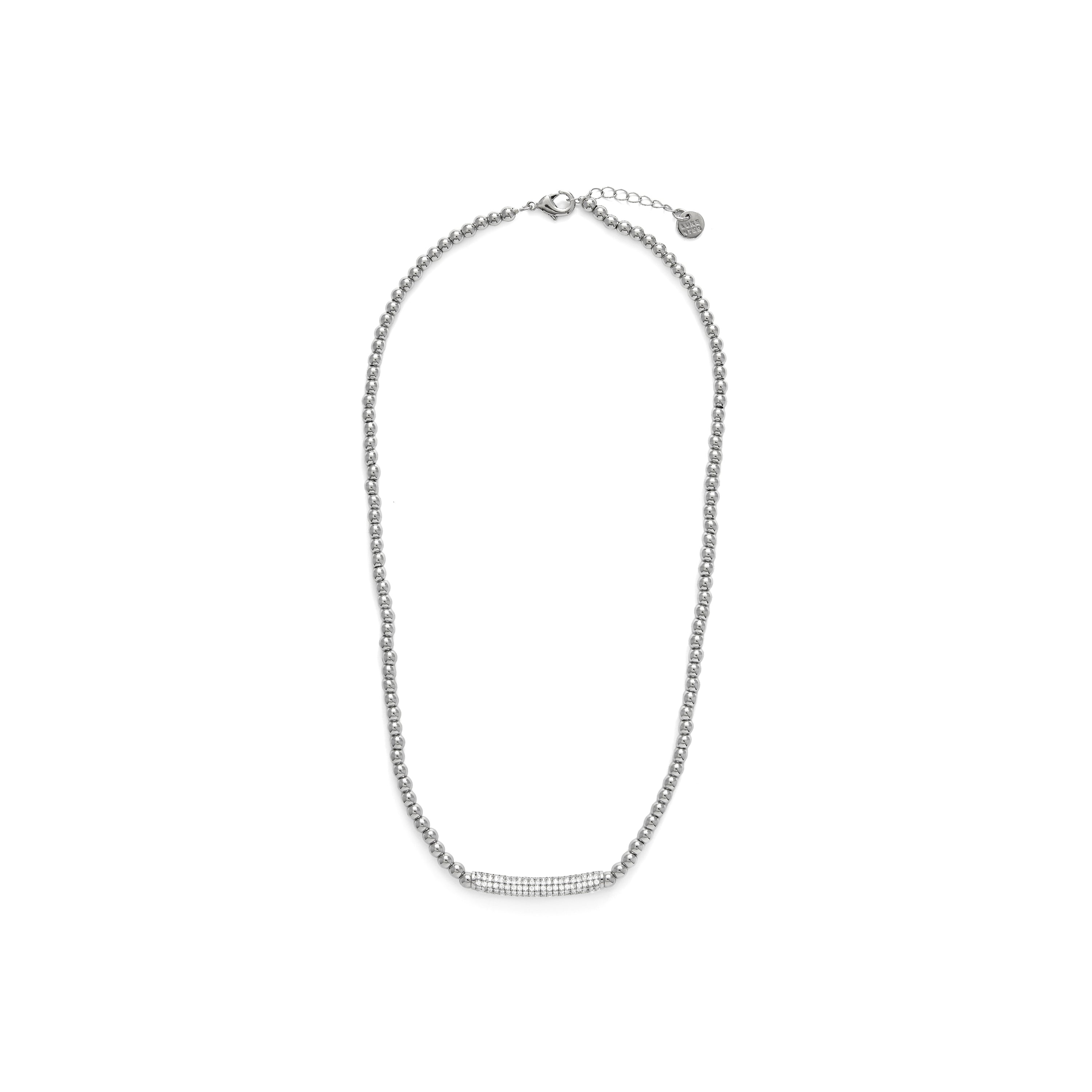 Collar de Plata de Ley 925 y Circonita Brillante acabado en rodio - Basfri