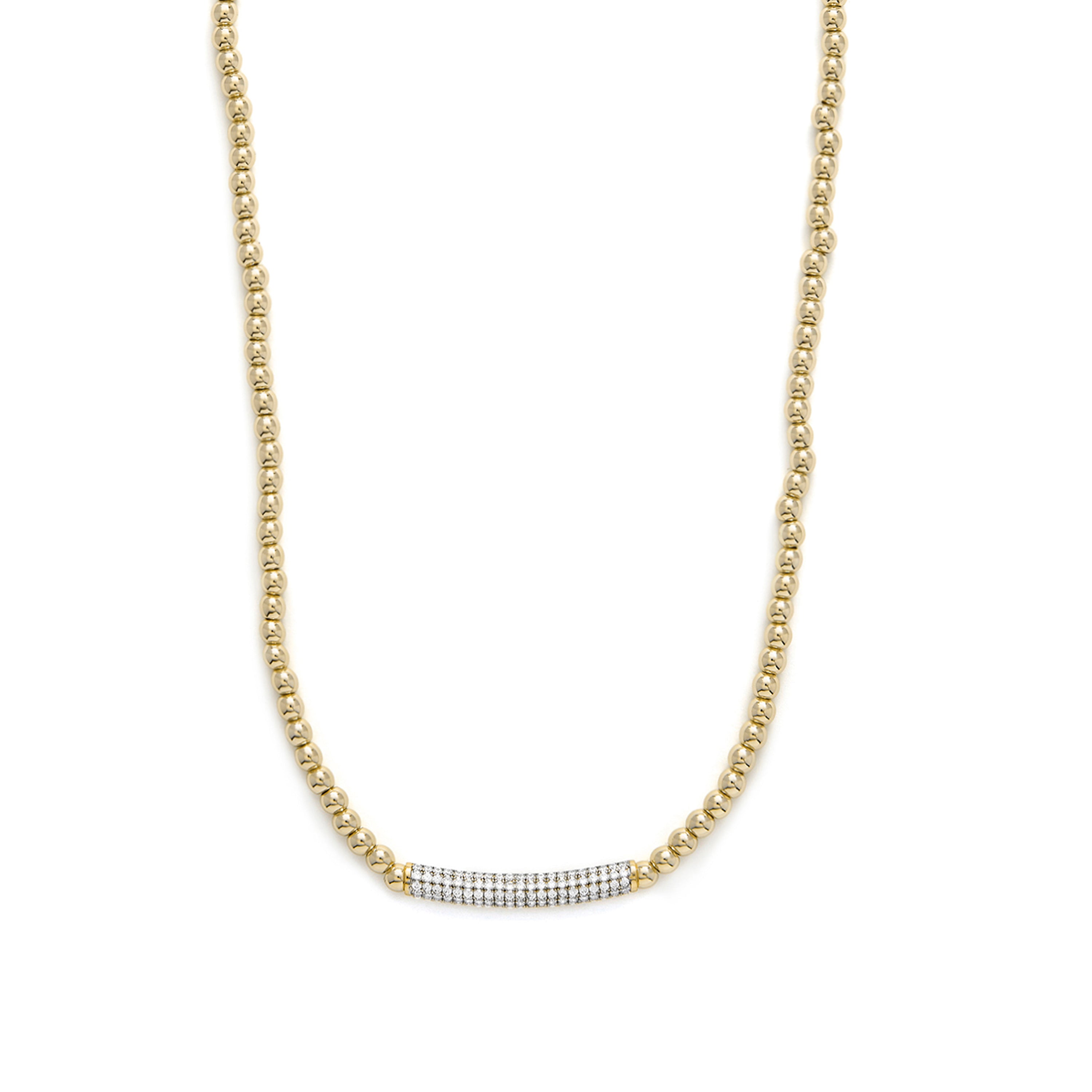 Collar de Plata de Ley 925 y Circonita Brillante acabado en oro amarillo 18k - Basfri