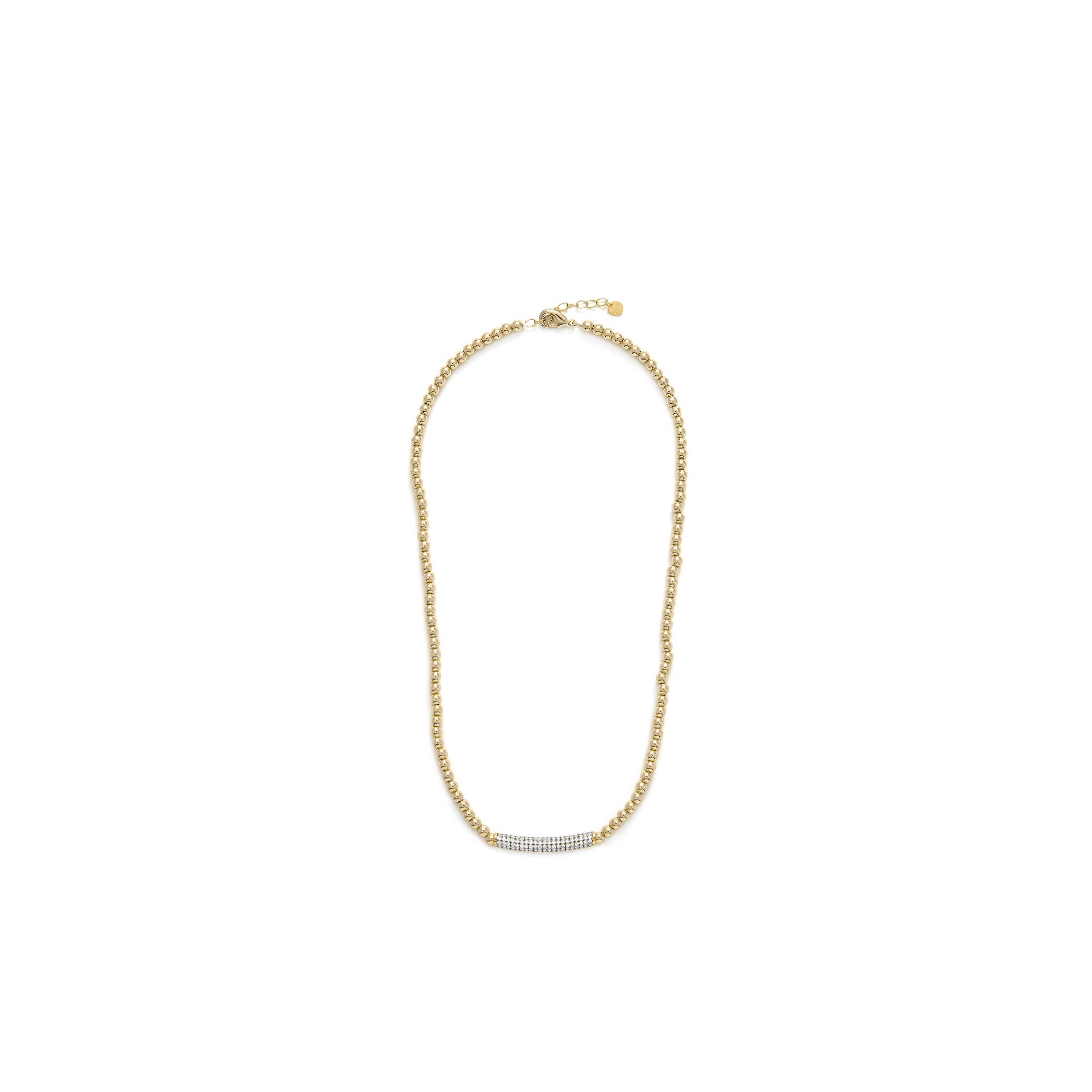 Collar de Plata de Ley 925 y Circonita Brillante acabado en oro amarillo 18k - Basfri