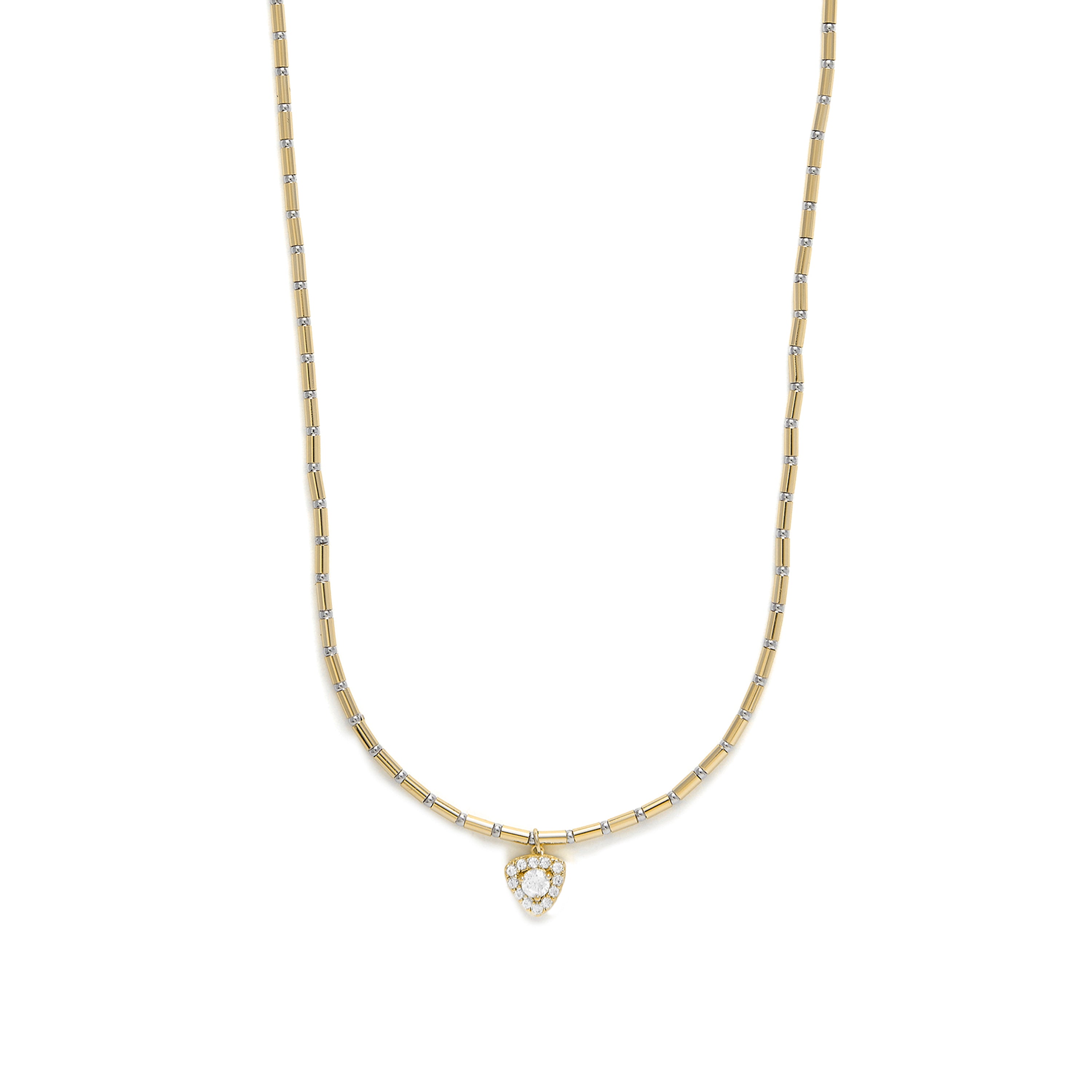 Collar de Plata de Ley 925 y Circonita Brillante acabado en oro amarillo 18k - Aldra