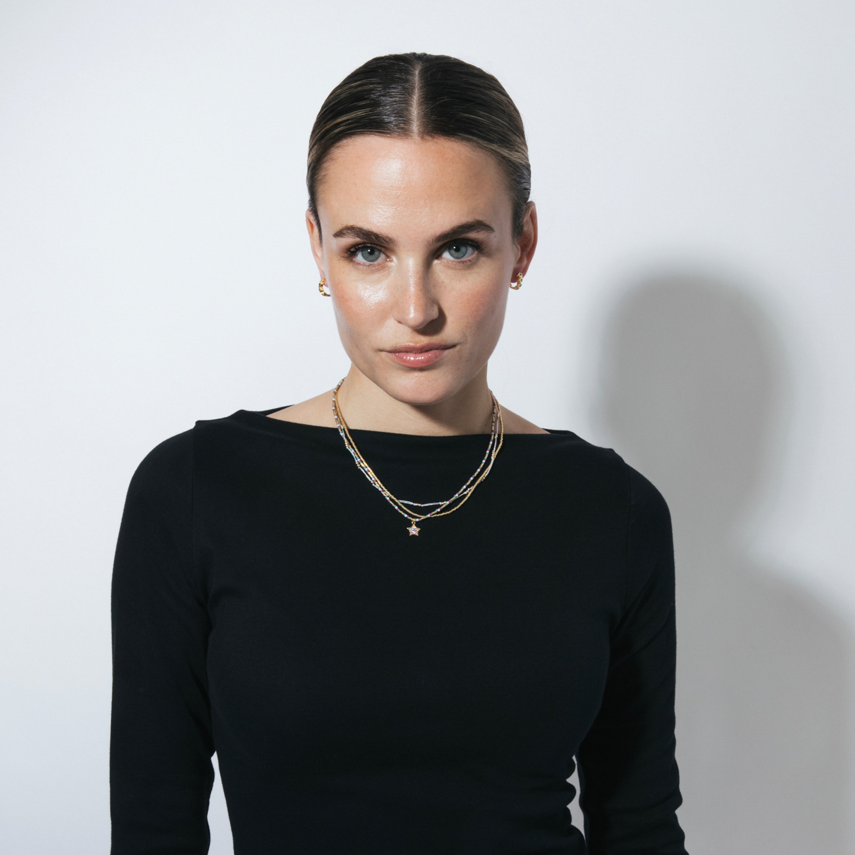 Collar de Plata de Ley 925 y Circonita Multicolor acabado en oro amarillo 18k - Lalo