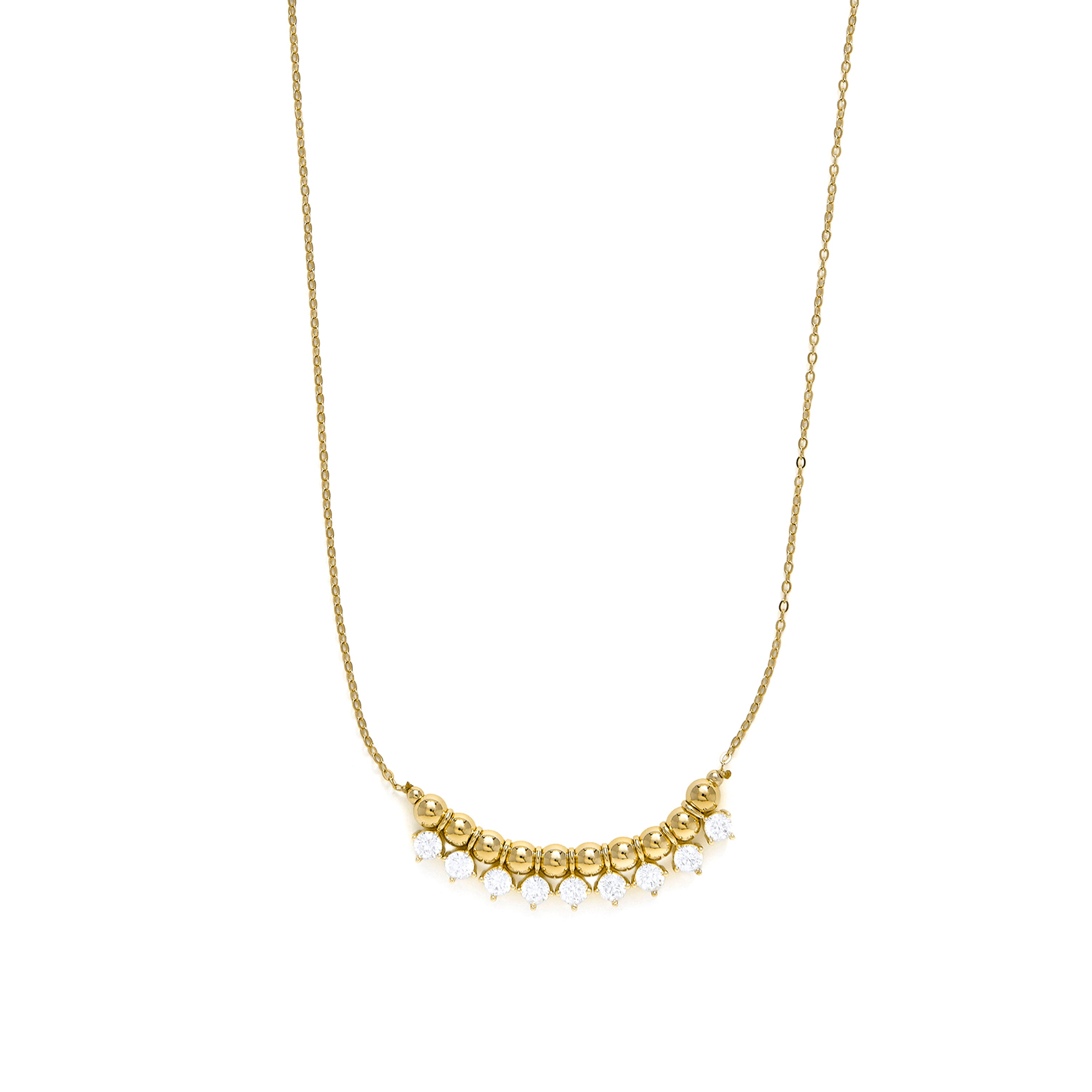 Collar de Plata de Ley 925 y Circonita Brillante acabado en oro amarillo 18k - Hawil