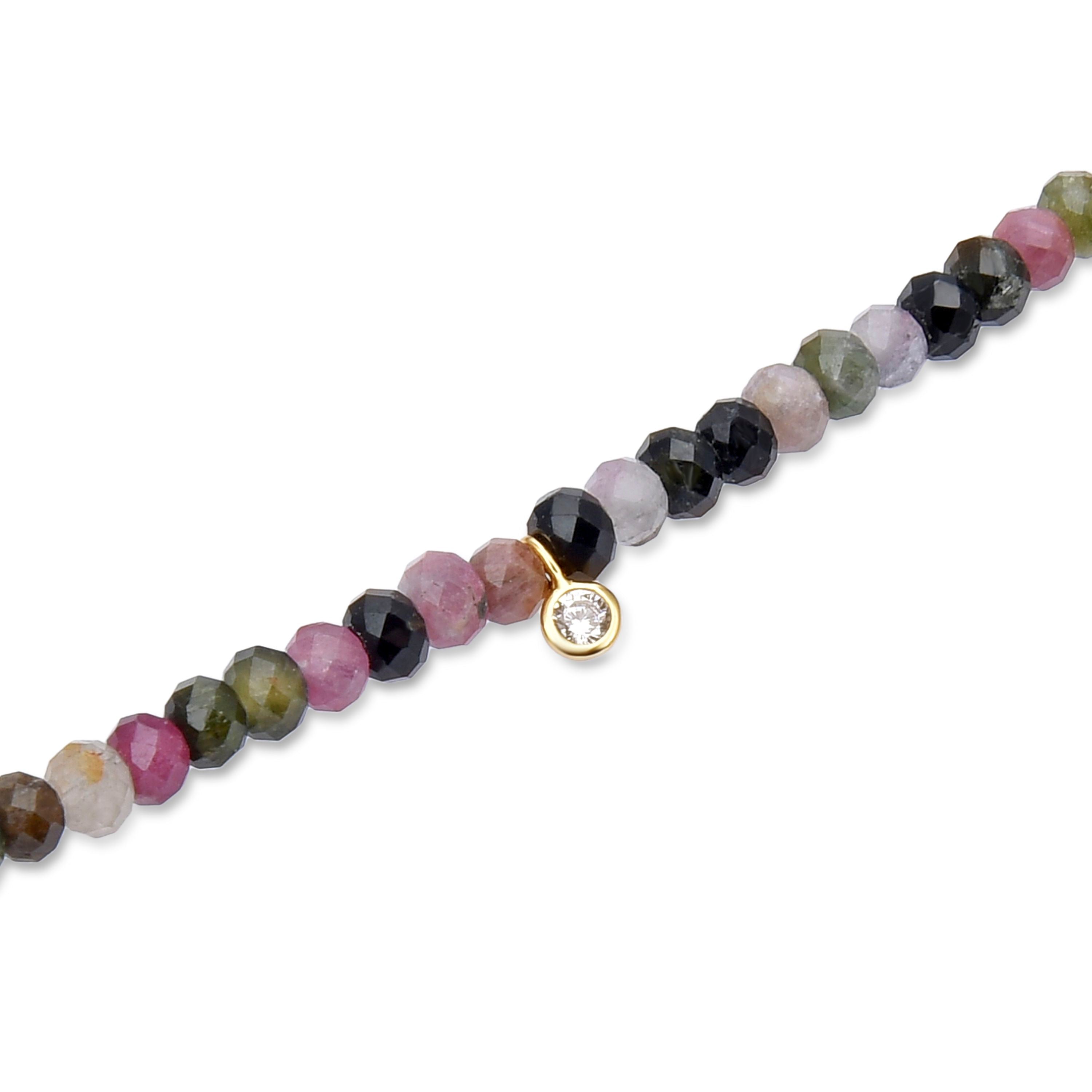 Collar de Plata de Ley 925 con Cristal Multicolor acabado en oro amarillo de 18K - Kasai