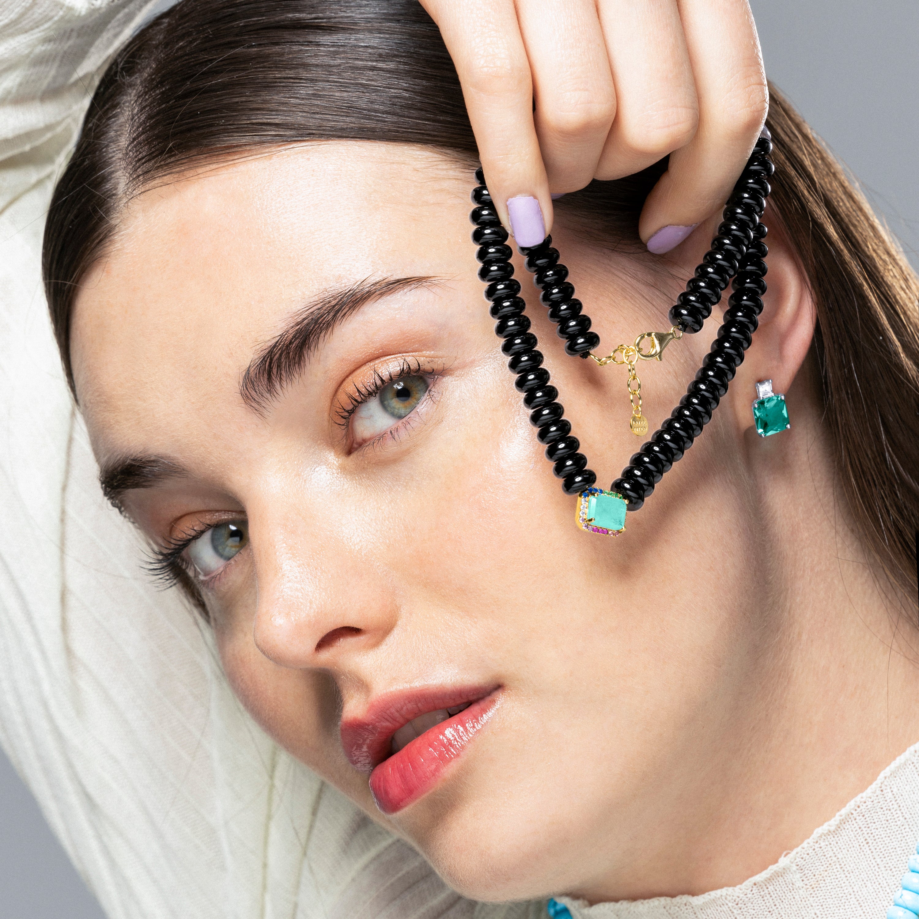 Collar de Plata de Ley 925 y Onix acabado en oro amarillo de 18k - Timhy