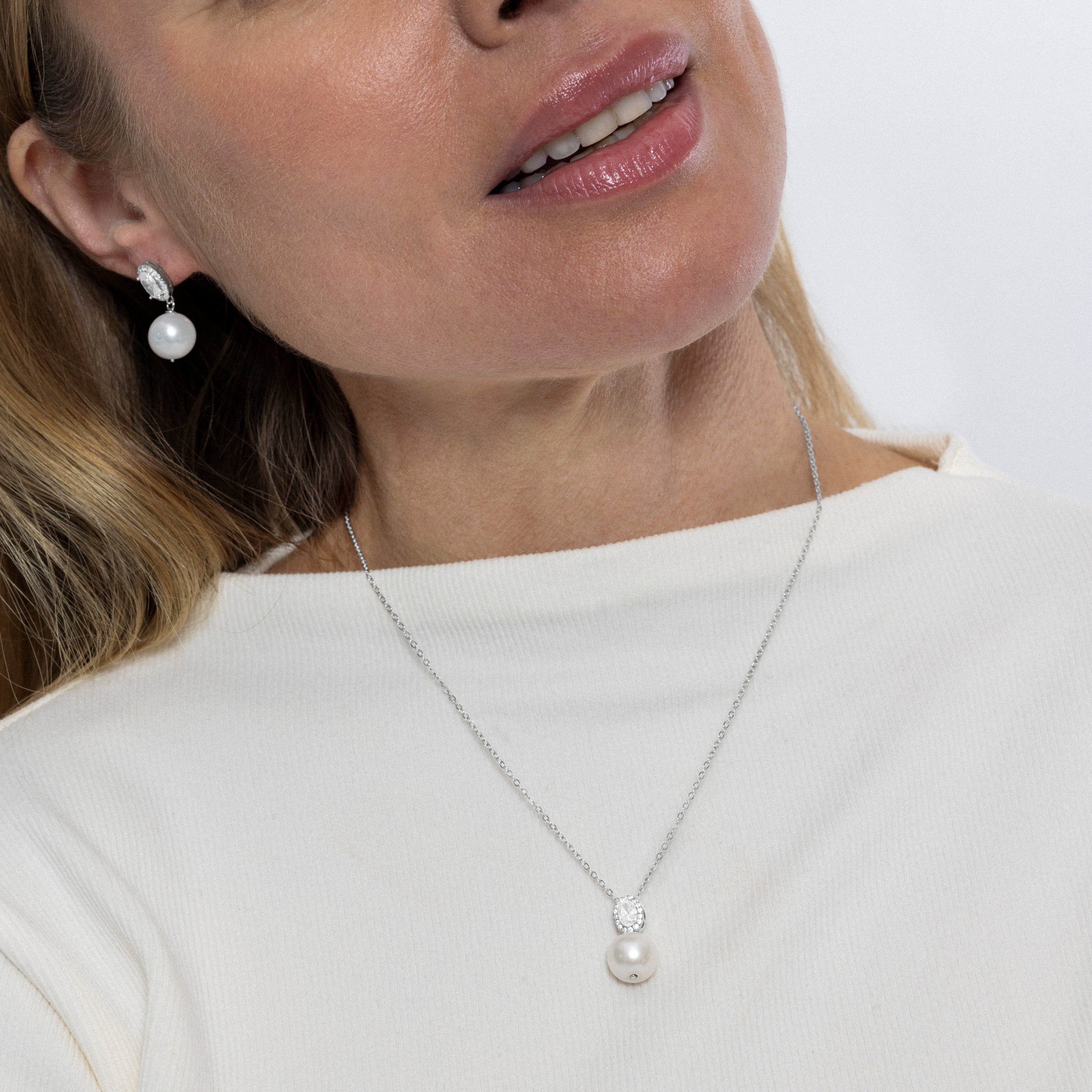 Collar de Plata de Ley 925 y Circonita Brillante acabado en rodio - Ihri