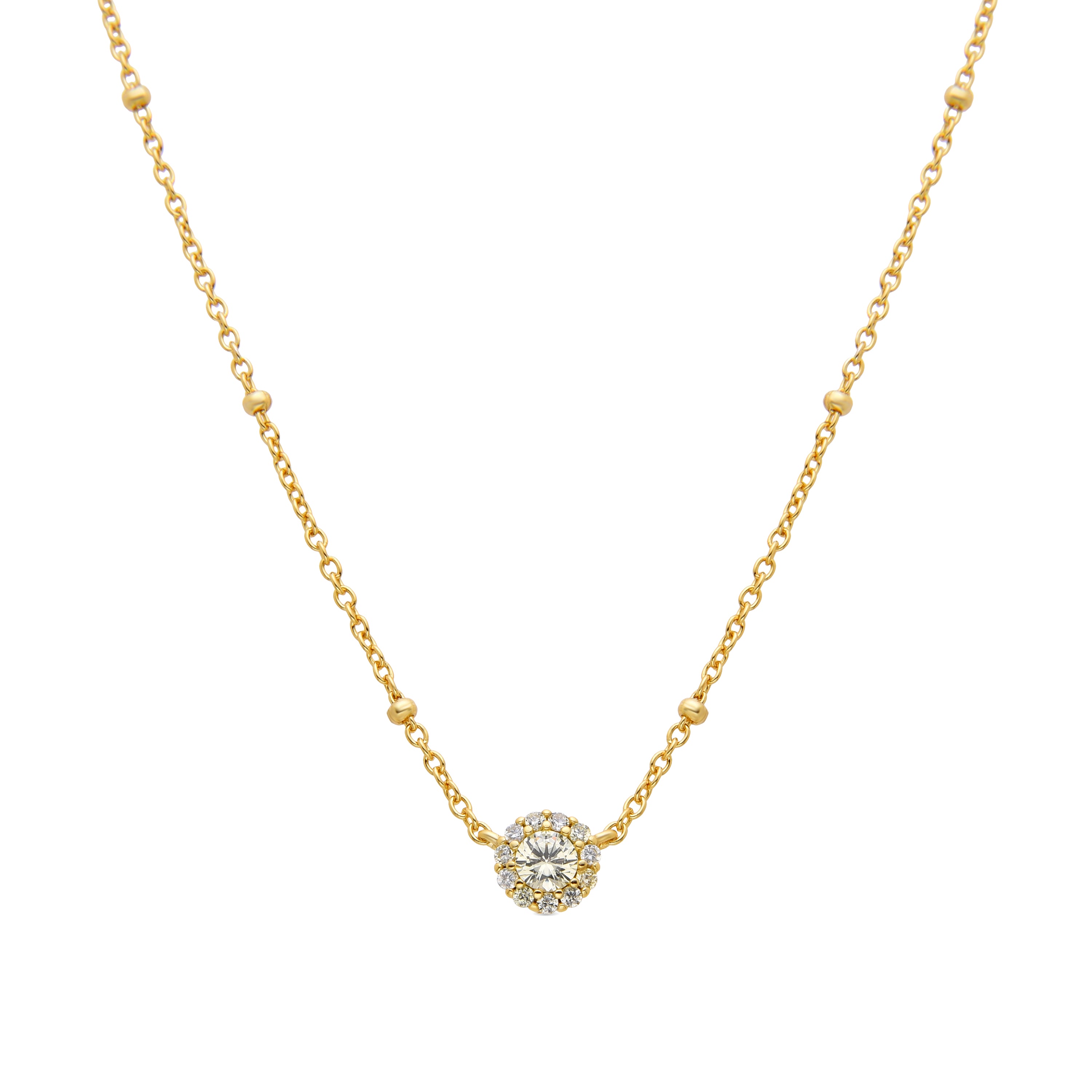 Collar de Plata de Ley 925 y Padparadscha acabado en oro amarillo de 18k - Hafai