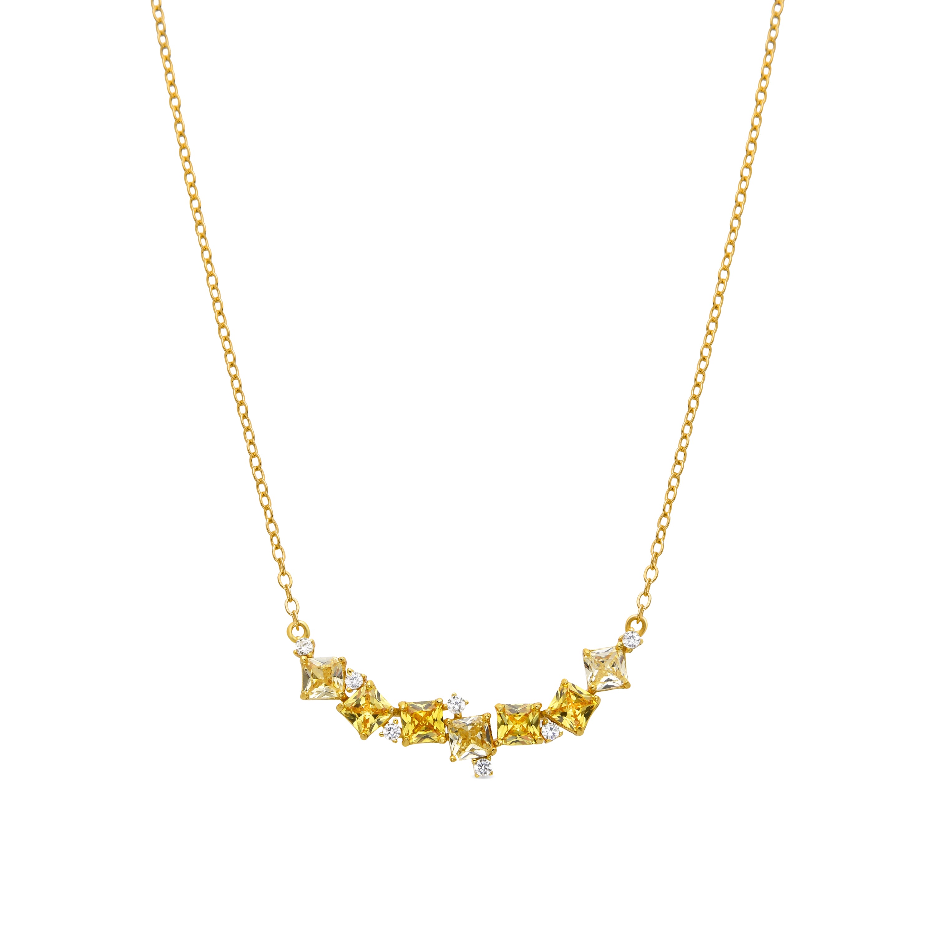 Collar de Plata de Ley 925 y Padparadscha acabado en oro amarillo de 18k - Akma