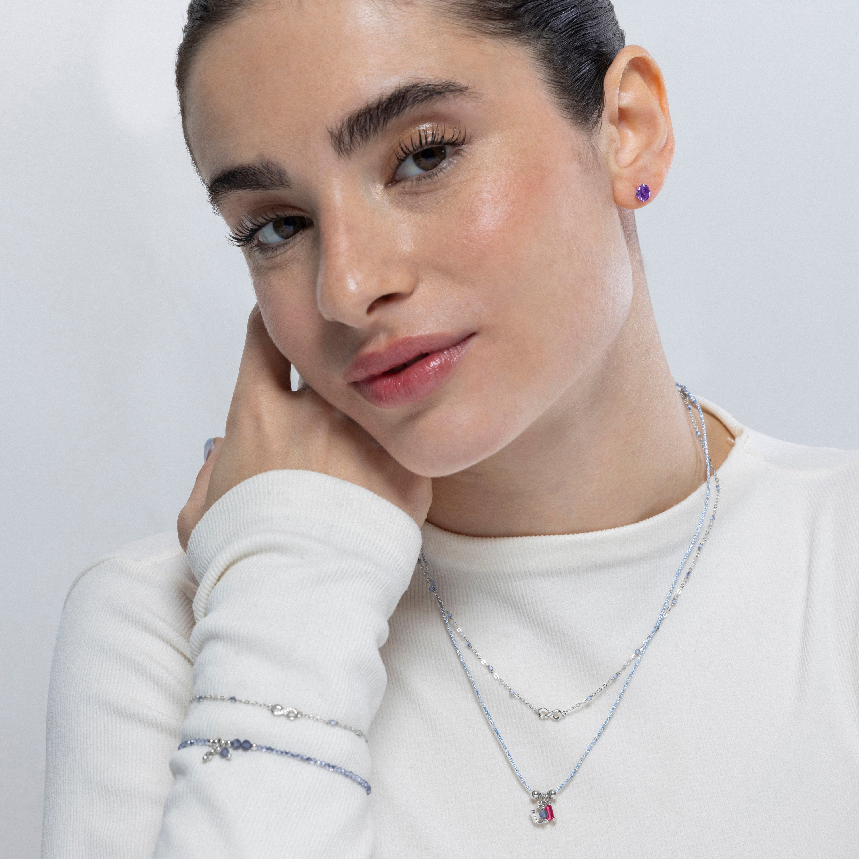 Collar de Plata de Ley 925 y Circonita Brillante acabado en rodio - Ubri