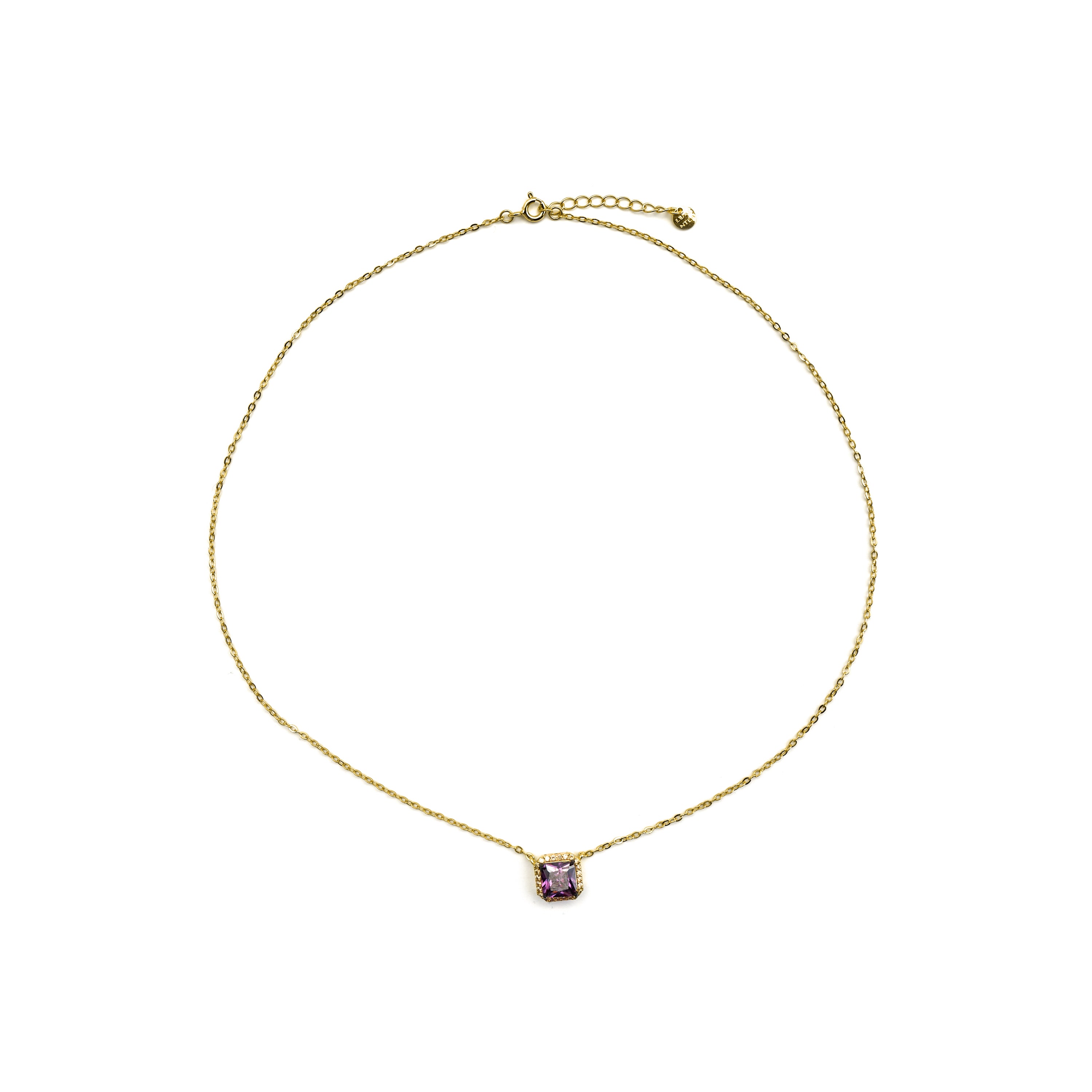 Collar de Plata de Ley 925 y Circonita Champagne acabado oro 18k - Nehu