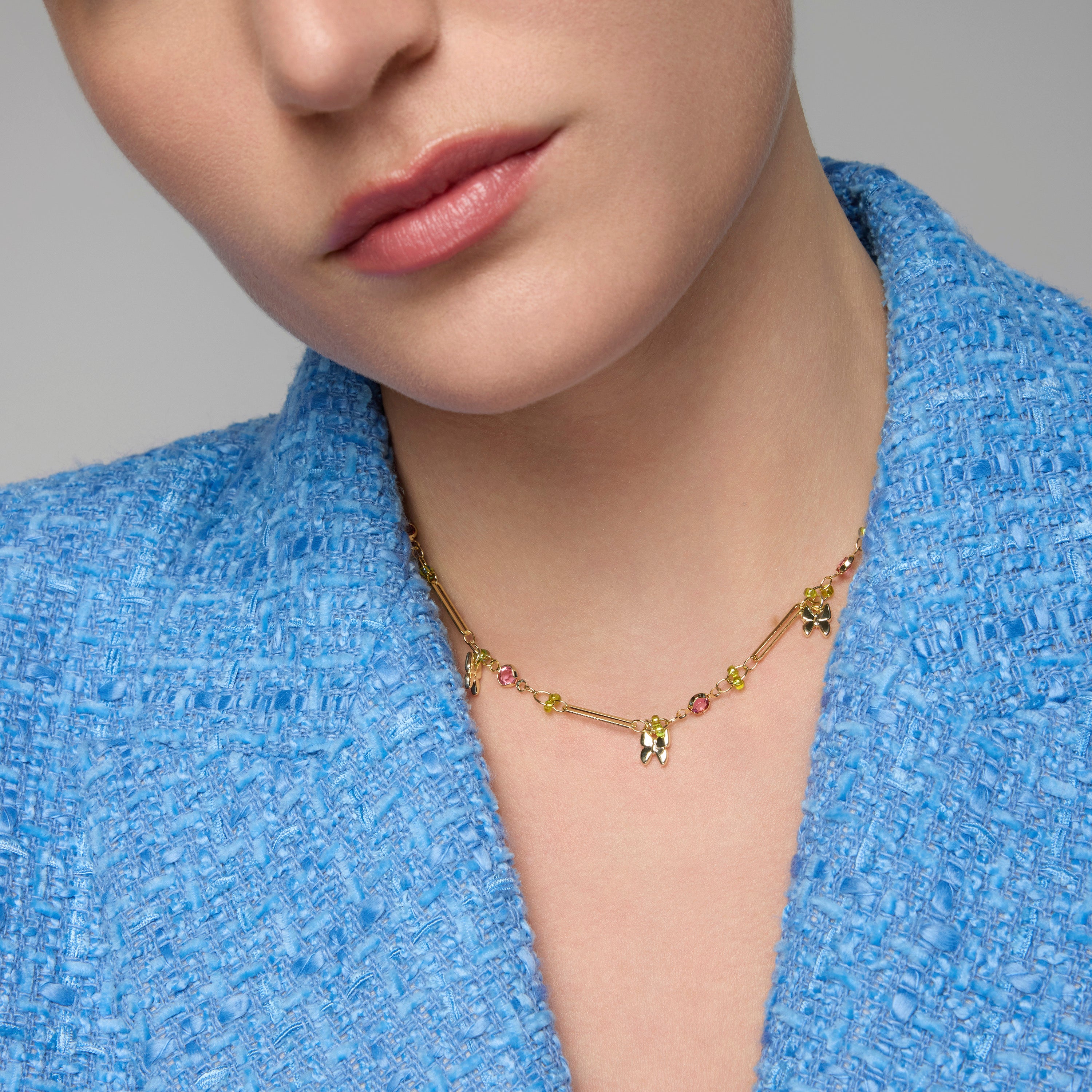 Collar de Plata de Ley 925 y Circonita Rubí acabado oro amarillo de 18k - Pirox