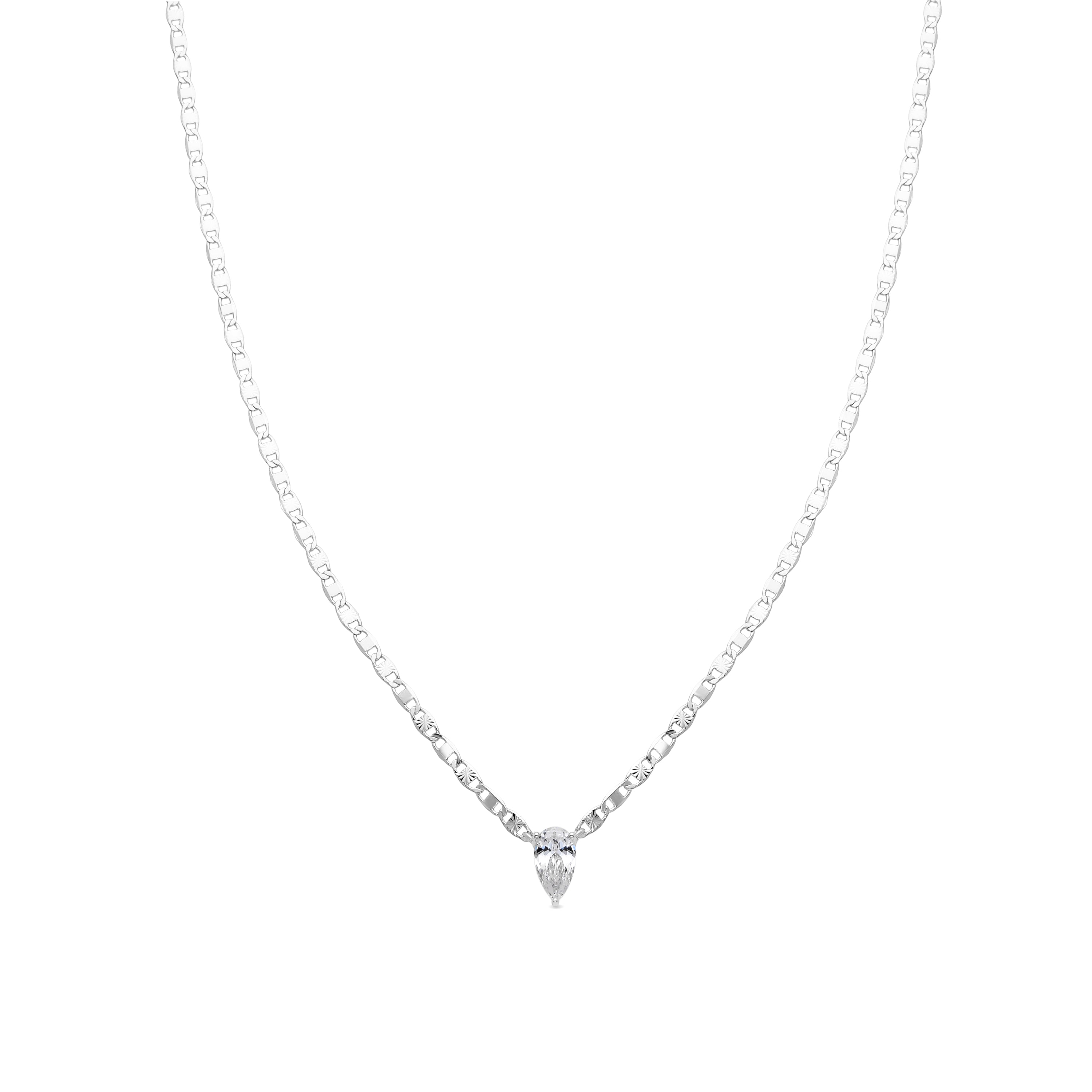 Collar de Plata de Ley 925 y Circonita Brillante acabado rodio - Styn