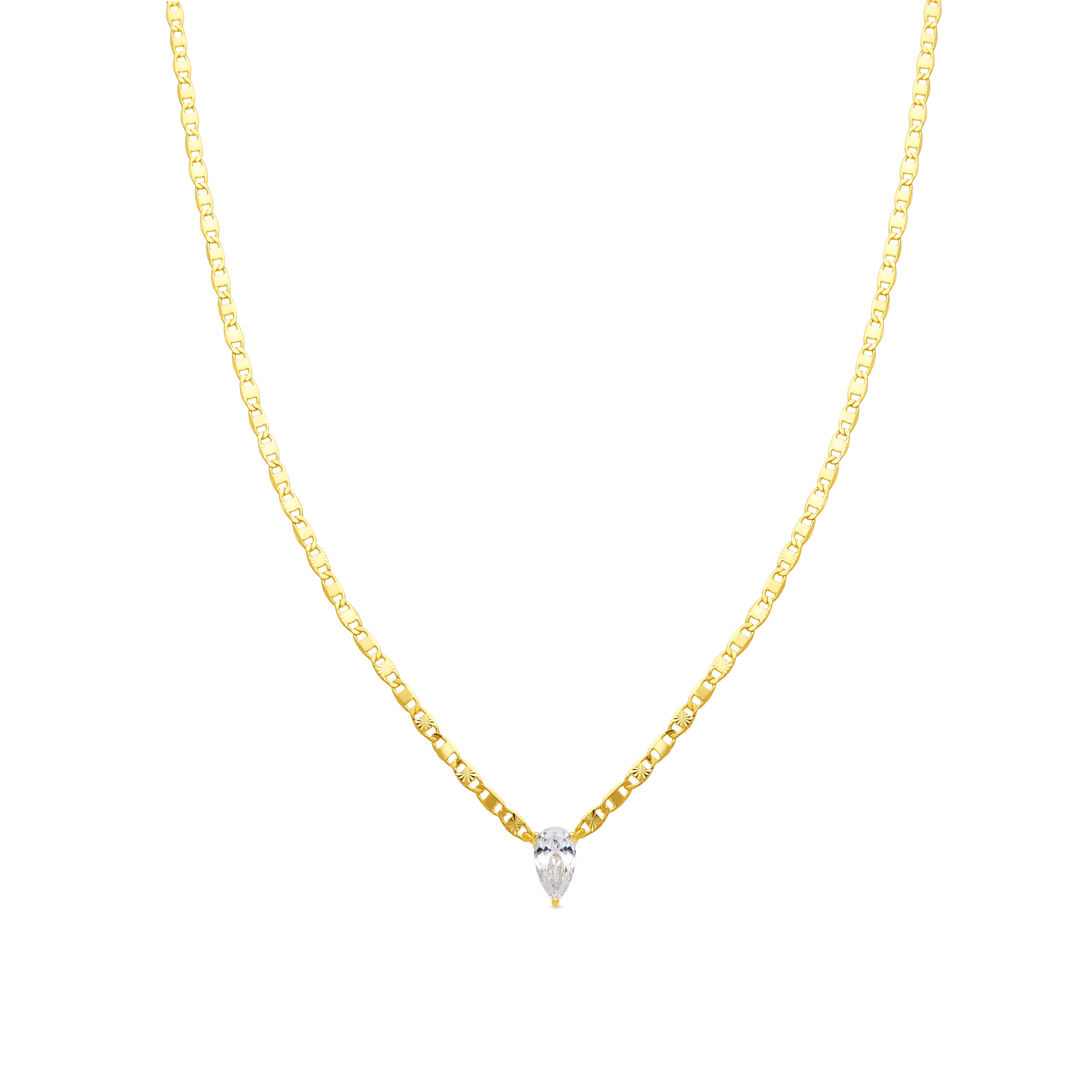 Collar de Plata de Ley 925 y Circonita Brillante acabado oro amarillo de 18k - Styn