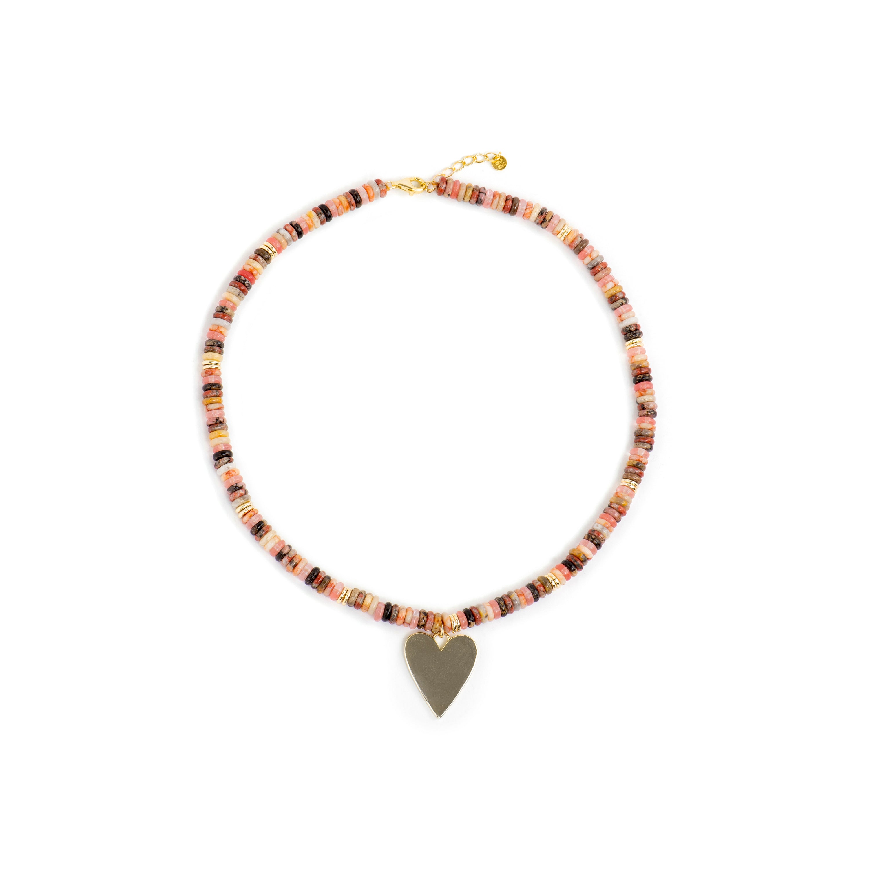 Collar de Plata de Ley 925 y Agata Multicolor acabado oro amarillo de 18k - Umex