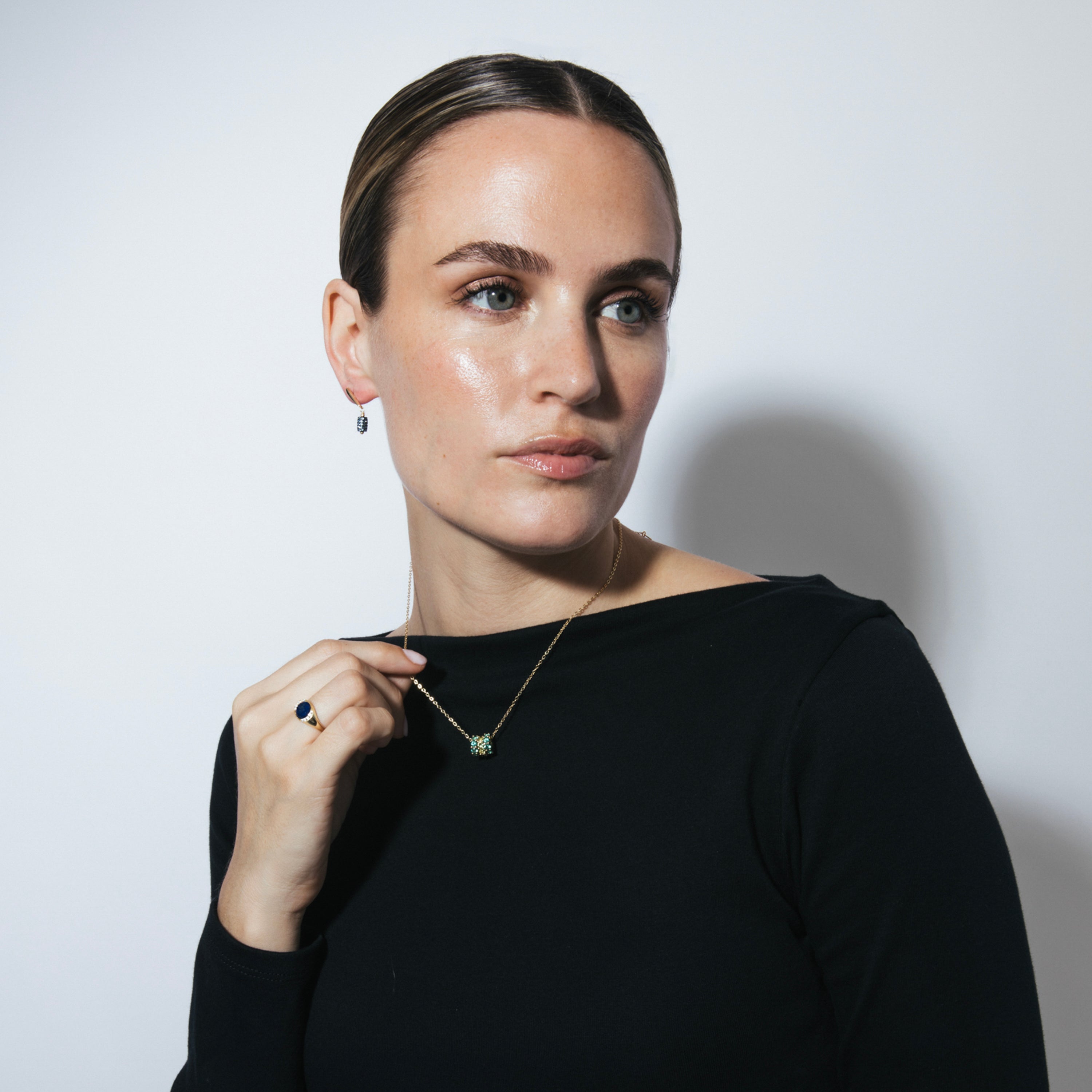 Collar de Plata de Ley 925 y Circonita Esmeralda acabado en oro amarillo 18k - Pilkas