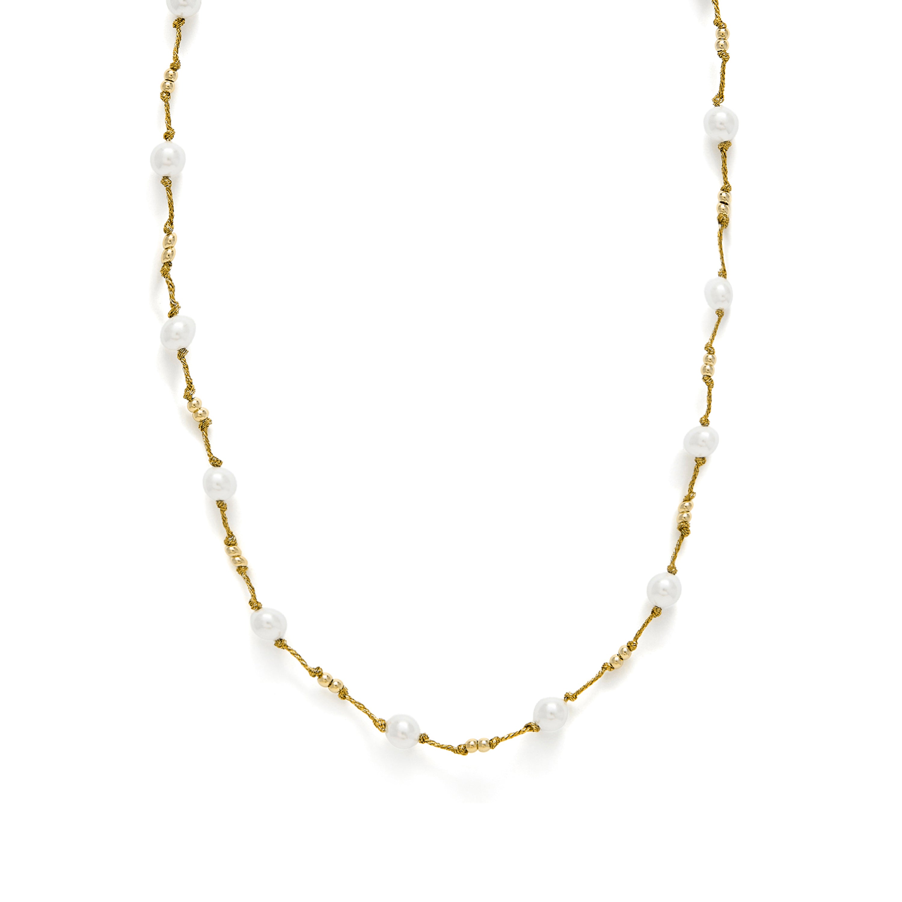 Collar de Plata de Ley 925 y Circonita Brillante acabado en oro amarillo 18k - Hilnio