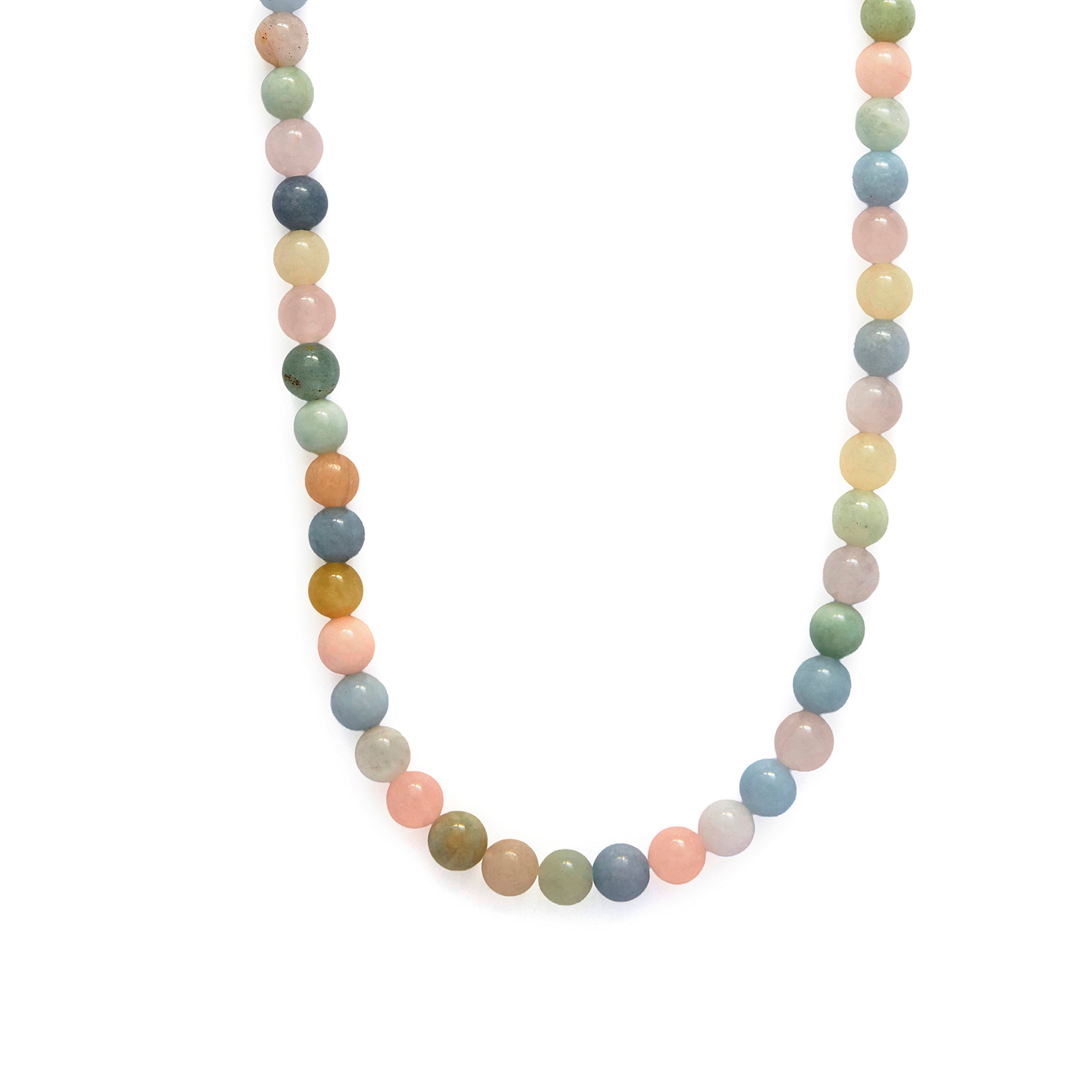 Collar de Plata de Ley 925 y Morganita Natural acabado en oro amarillo 18k - Thulko