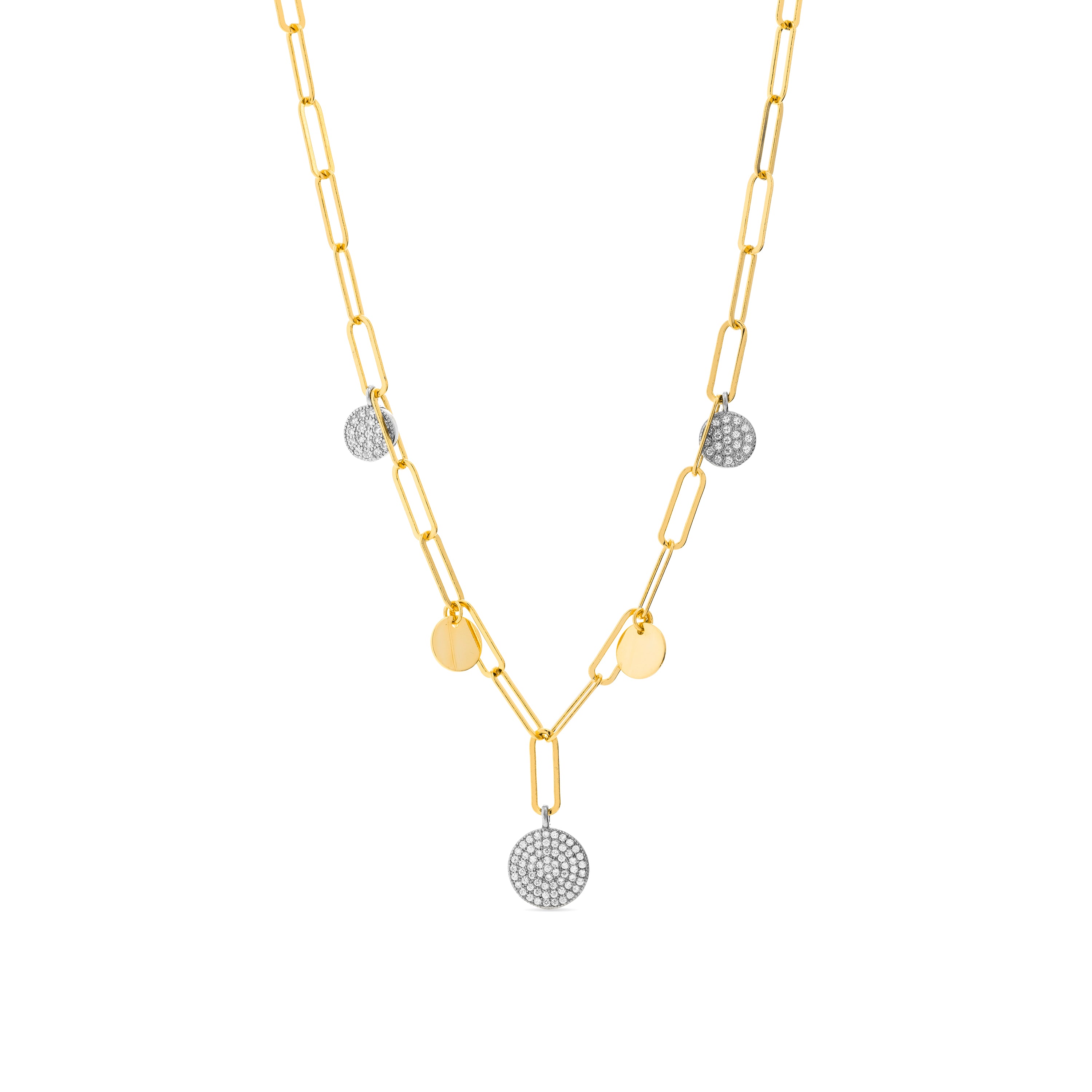 Collar de Plata de Ley 925 y Circonita Brillante acabado en oro amarillo de 18k - Lasith