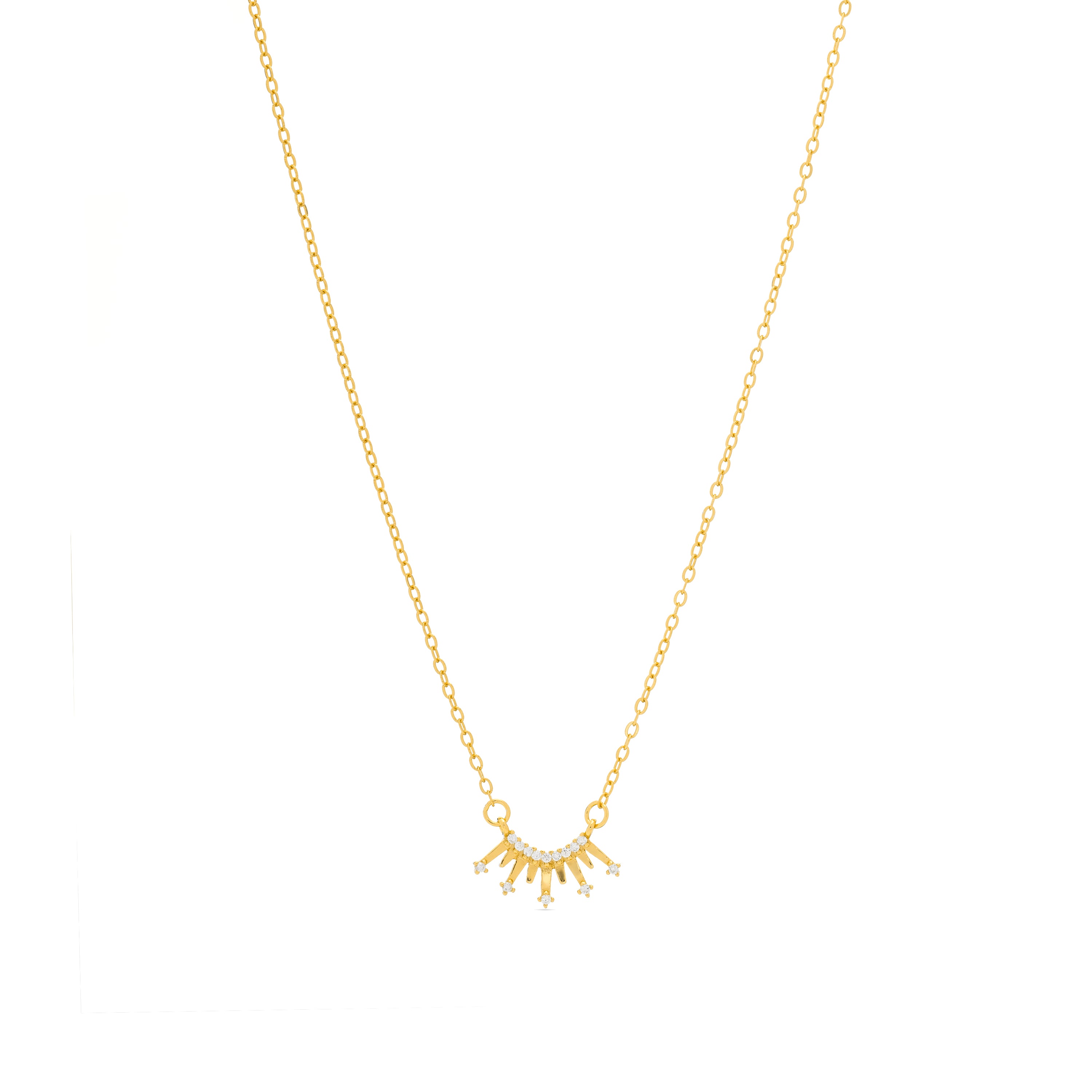 Collar de Plata de Ley 925 y Circonita Brillante acabado en oro amarillo de 18k - Wedo