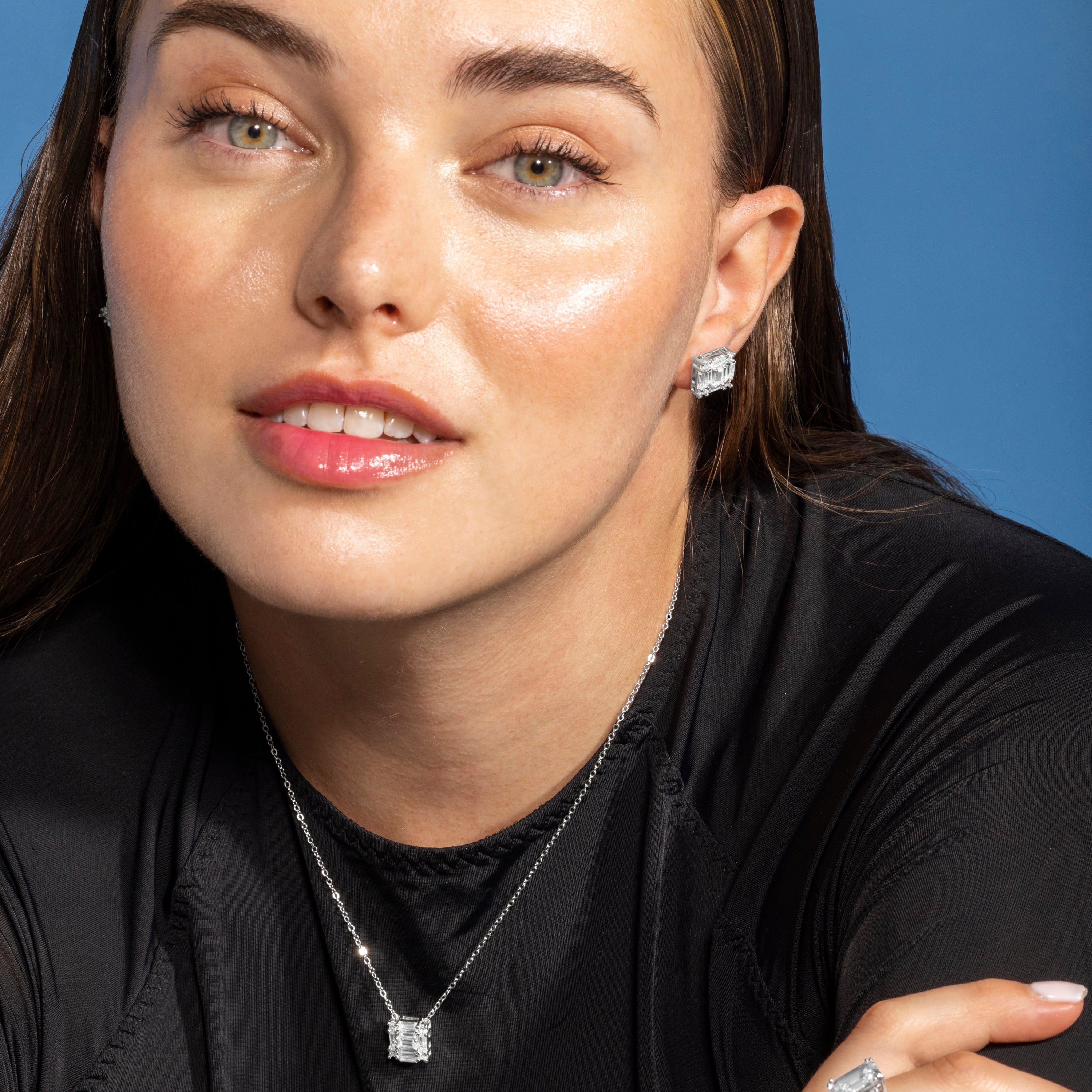 Collar de Plata de Ley 925 y Circonita Brillante acabado en rodio - Rakna