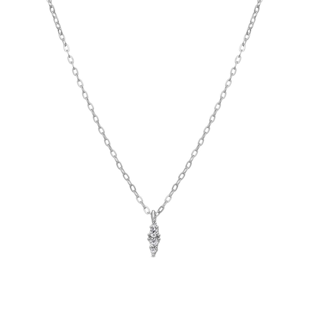 Collana in Argento Sterling 925 e Zirconia Brillante con finitura rodiata - Naswa