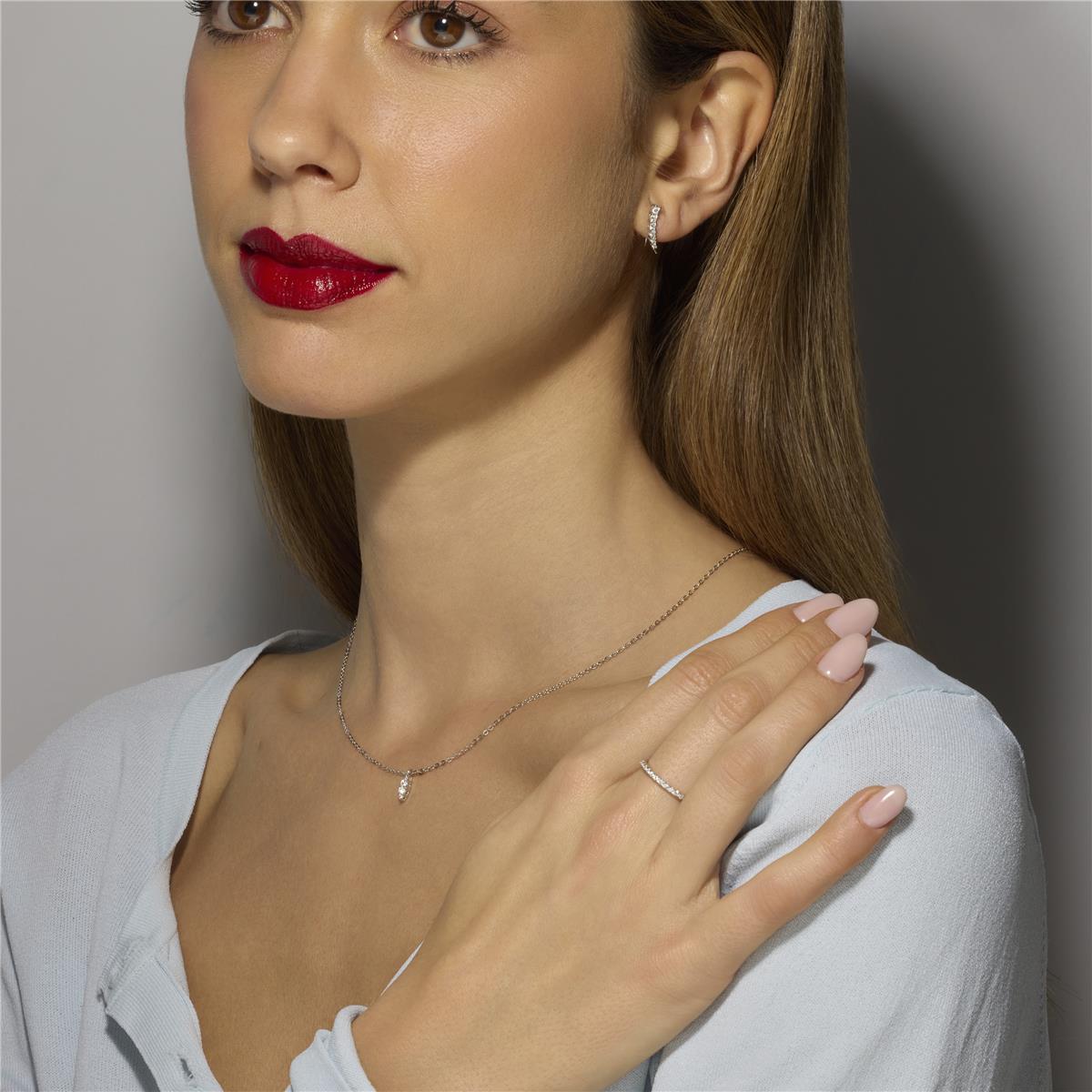 Collana in Argento Sterling 925 e Zirconia Brillante con finitura rodiata - Naswa