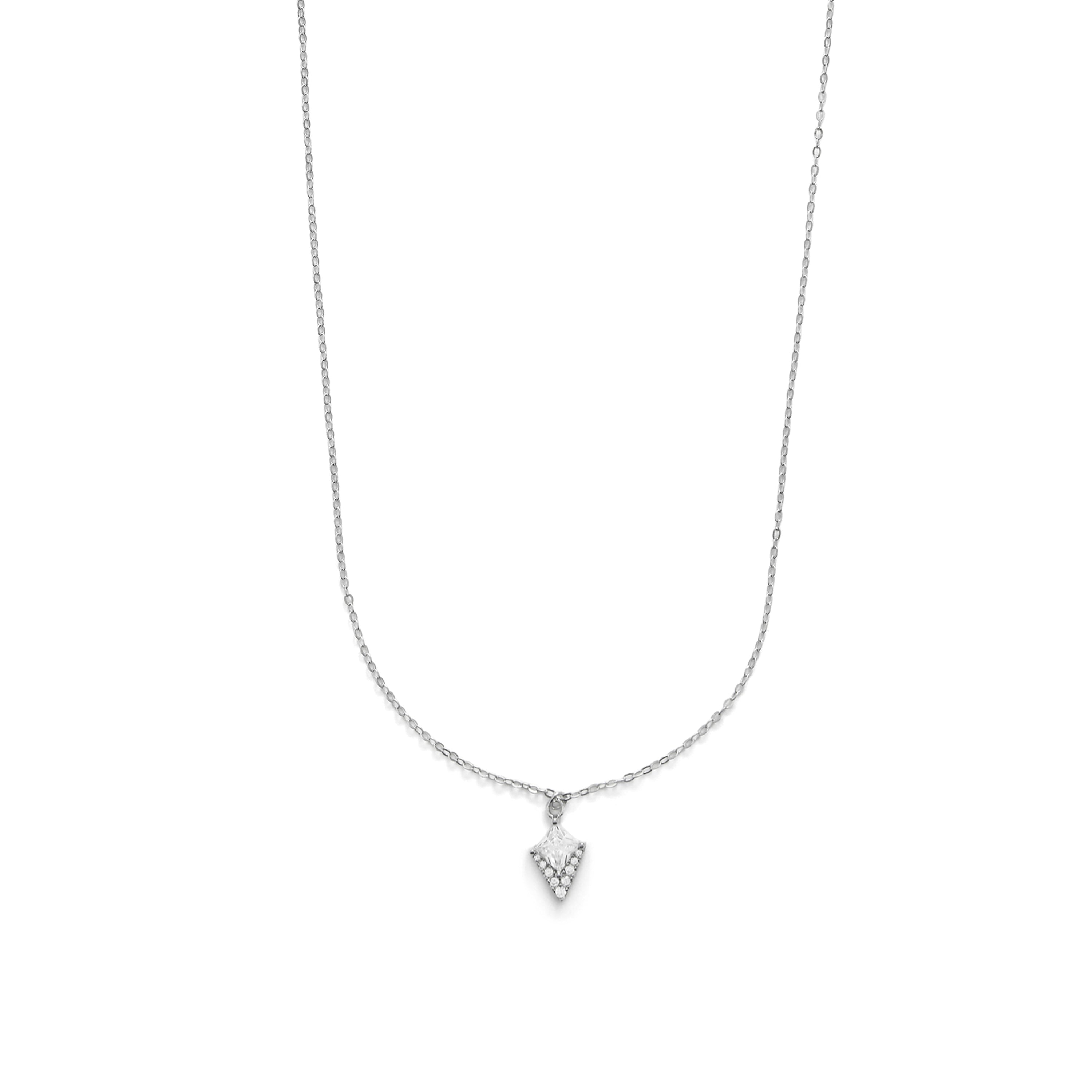 Collar de Plata de Ley 925 y Circonita Brillante acabado en rodio - Salro